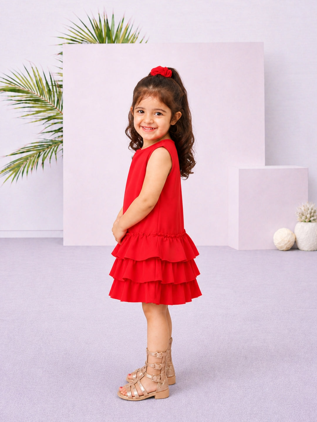 Ruffles Pixie Dress - Red