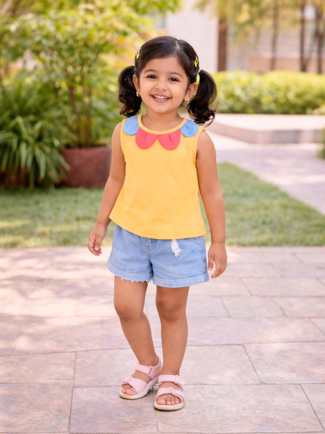 Flower Blossom Top - Yellow