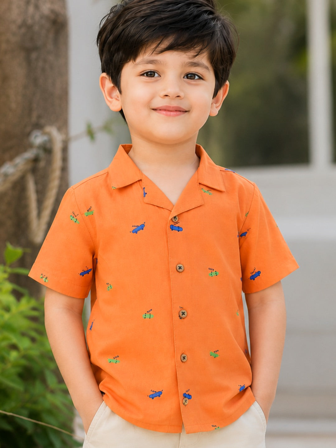 Charlie Cotton Shirt - Orange