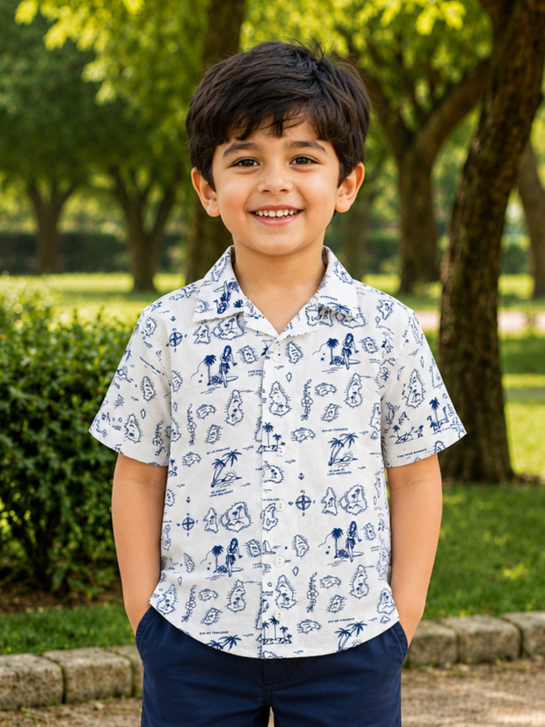 Charlie Cotton Shirt - Island