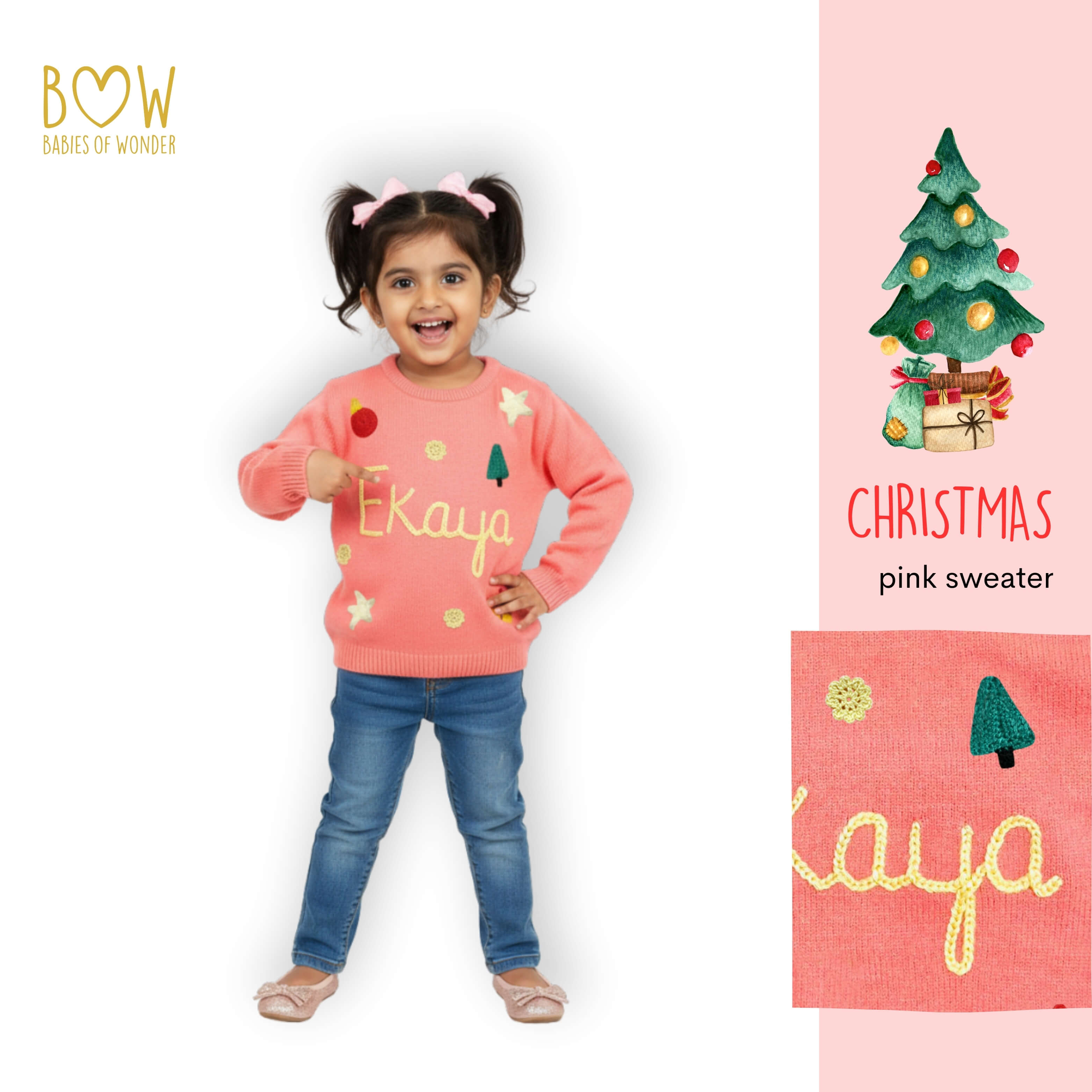 Girls Customised Christmas Sweater
