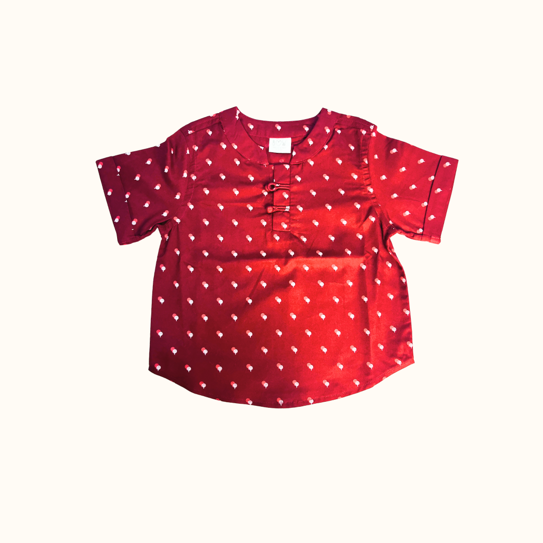 Cotton Knotty Kurta - Maroon