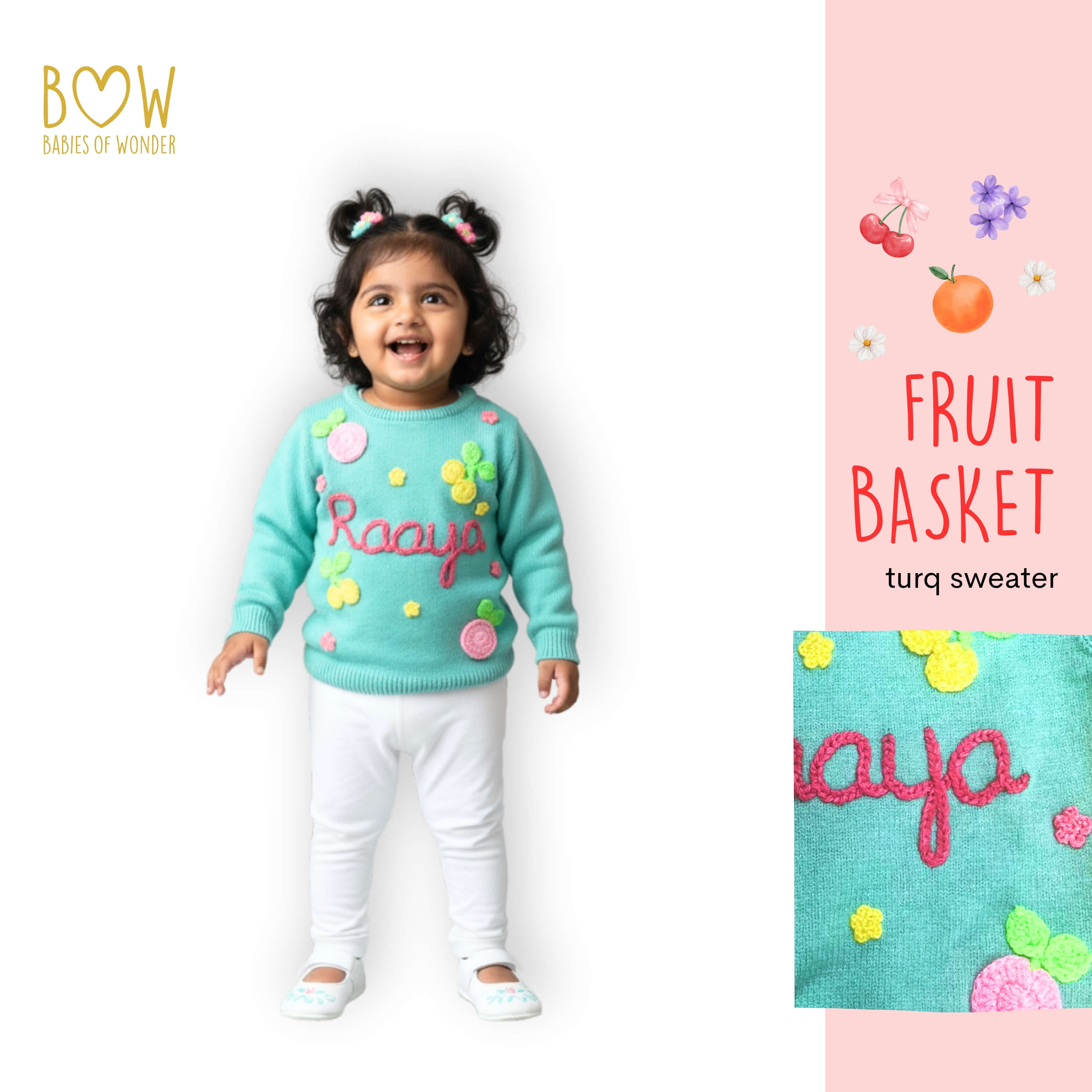 Girls Customised Fruit Basket Sweater