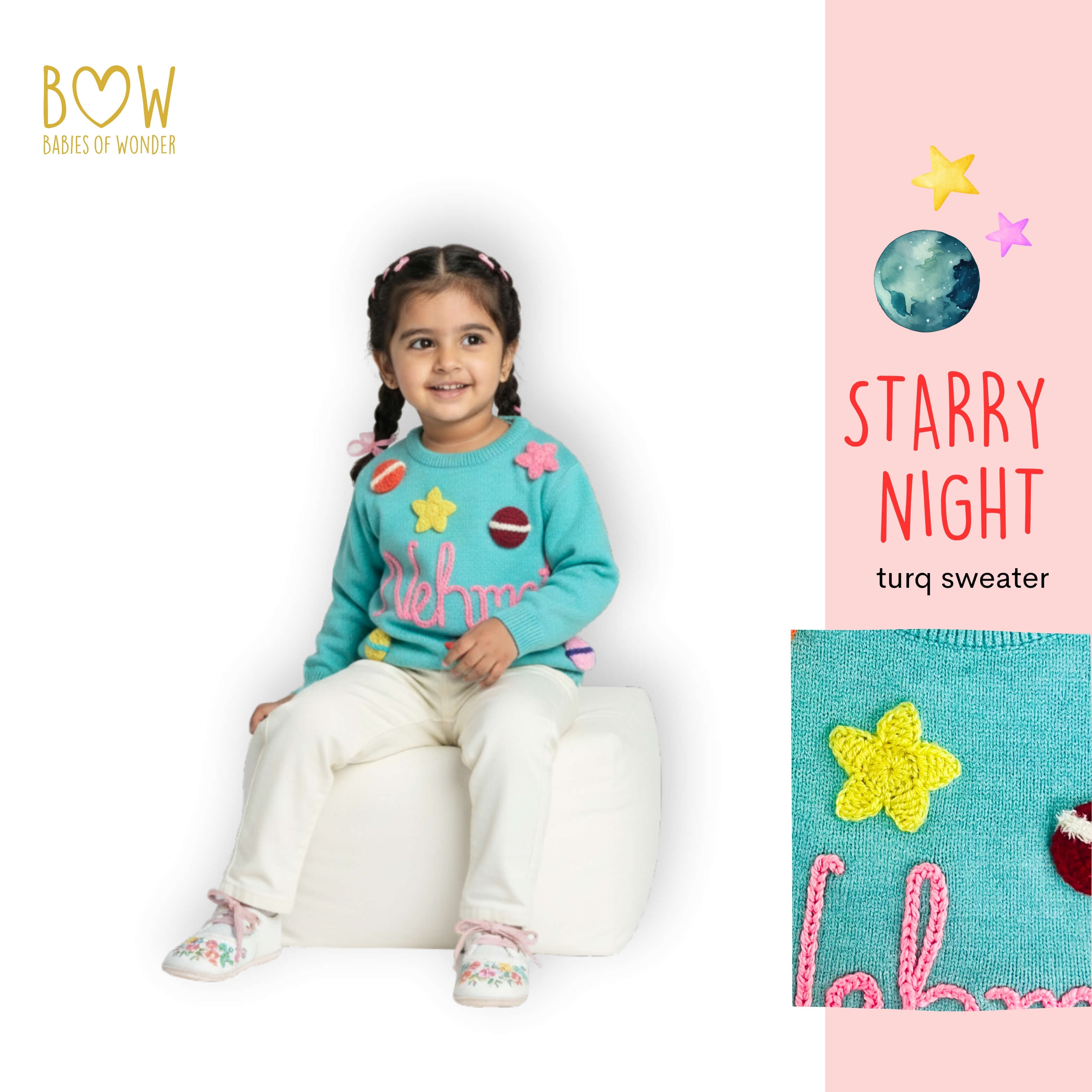 Girls Customised Starry Night Sweater
