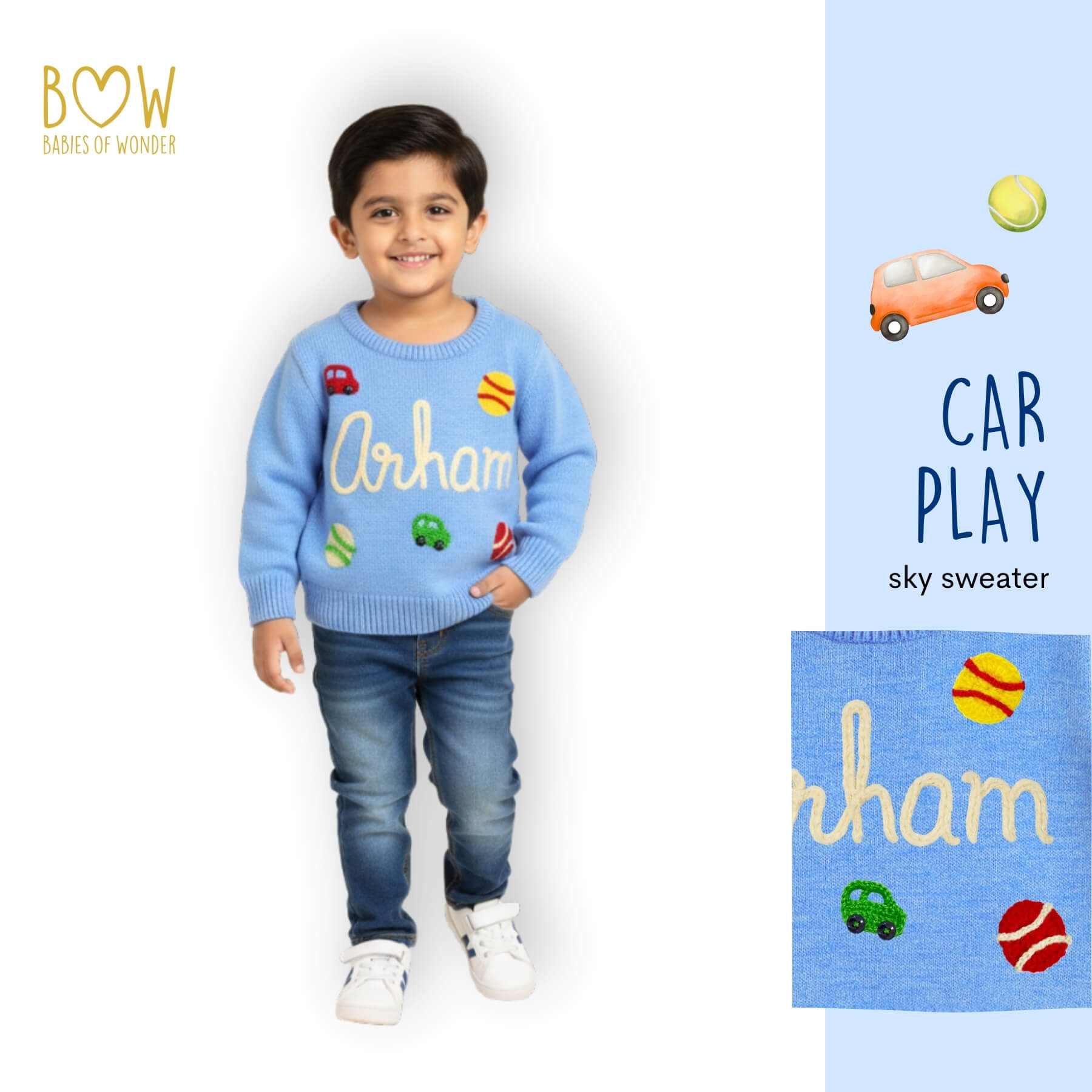 Boys Customised Car Play Sweater