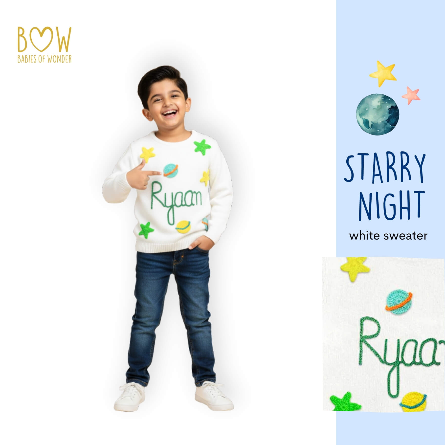 Boys Customised Starry Night Sweater