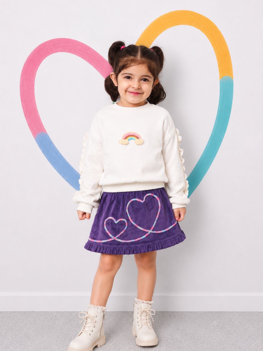 Heart Frill Skirt - Purple