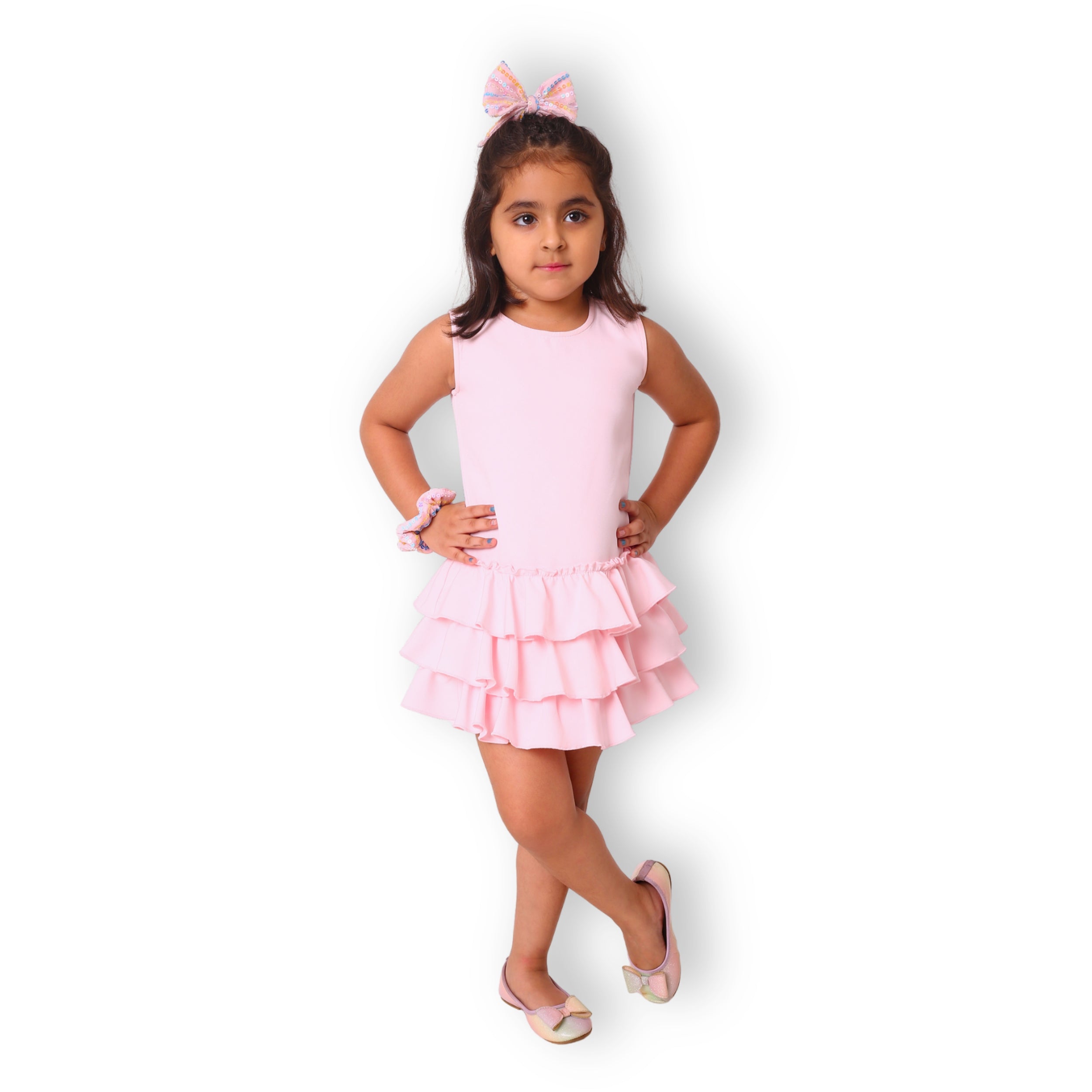 Ruffles Pixie Dress - Baby Pink
