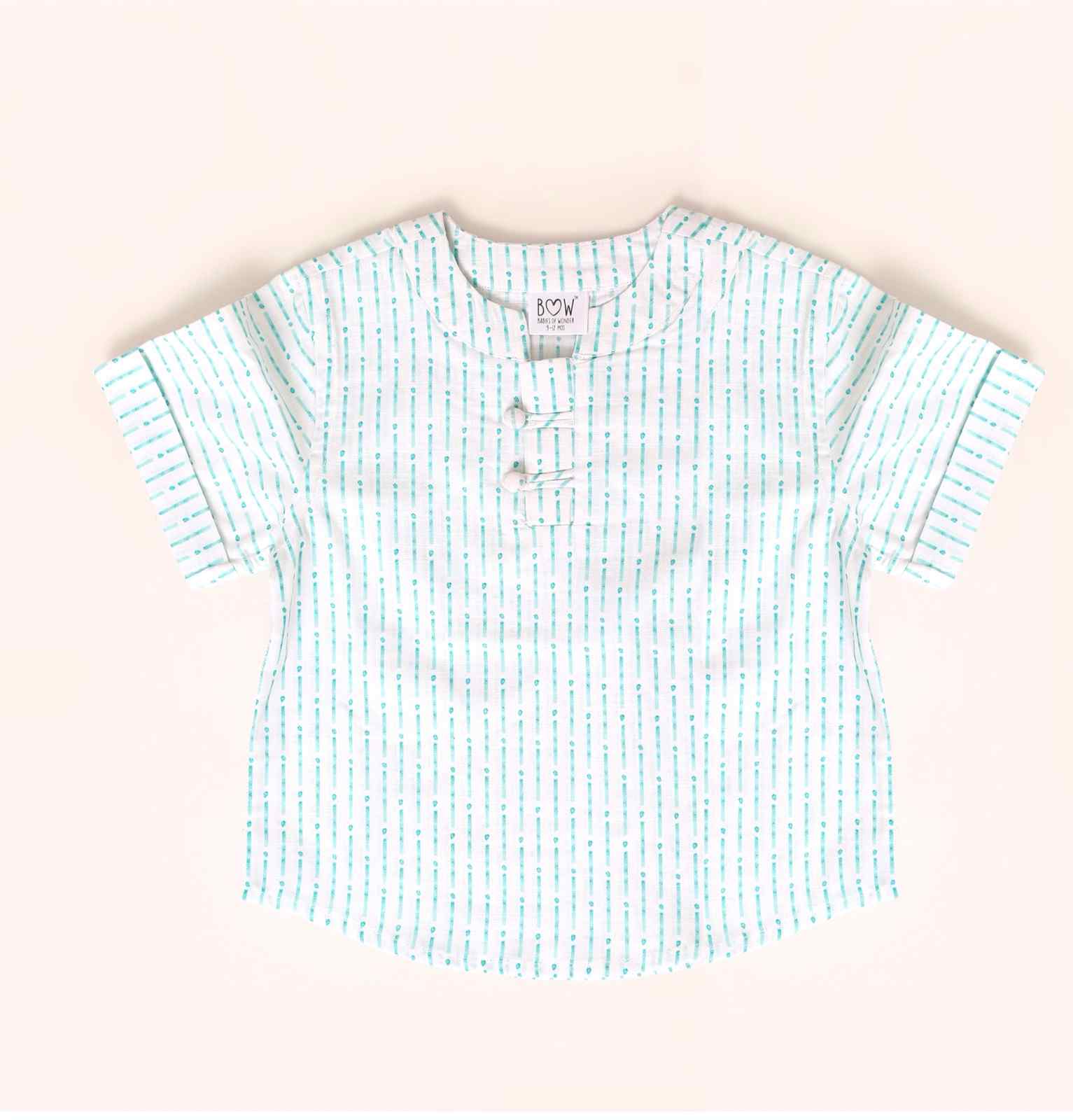 Cotton Knotty Kurta - White