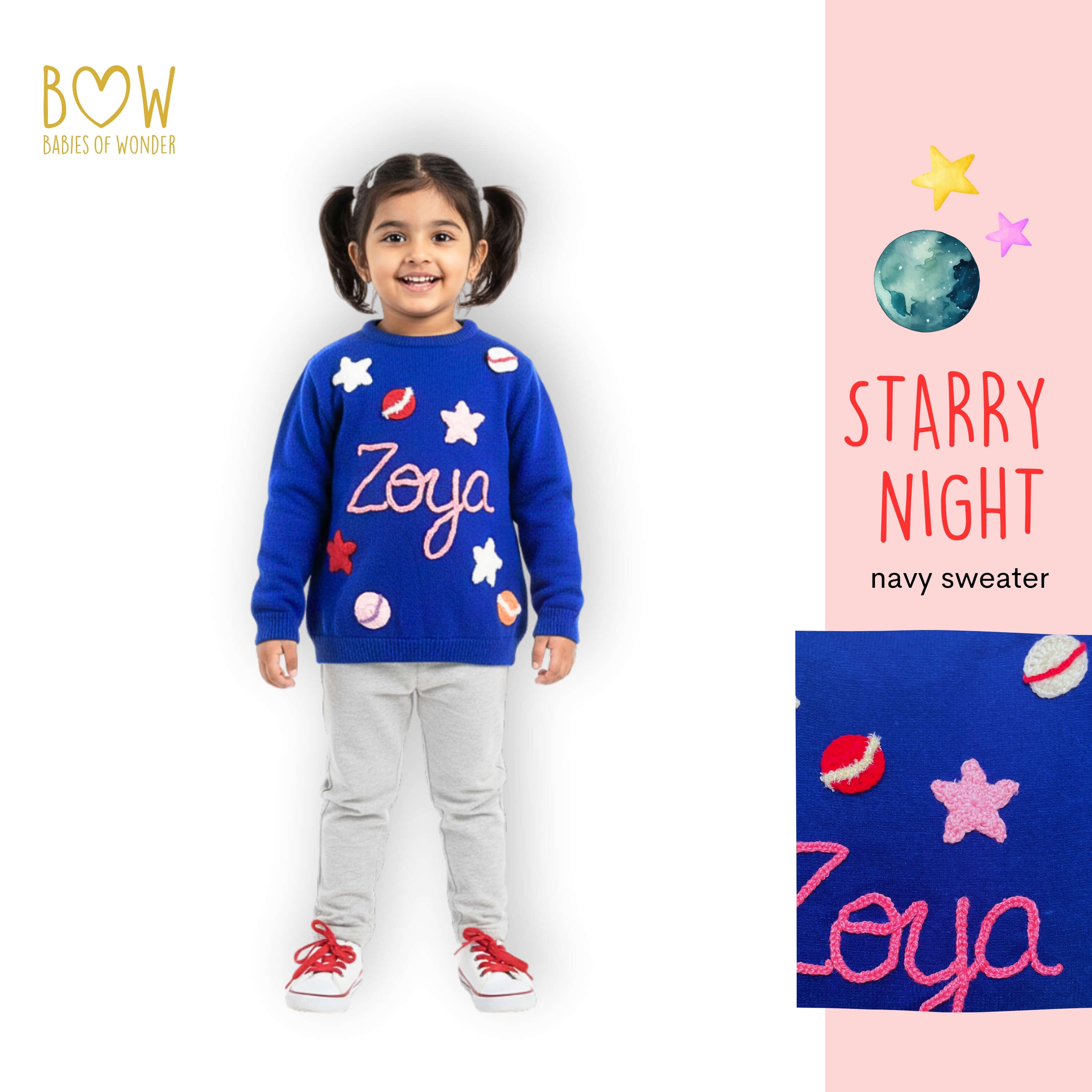 Girls Customised Starry Night Sweater
