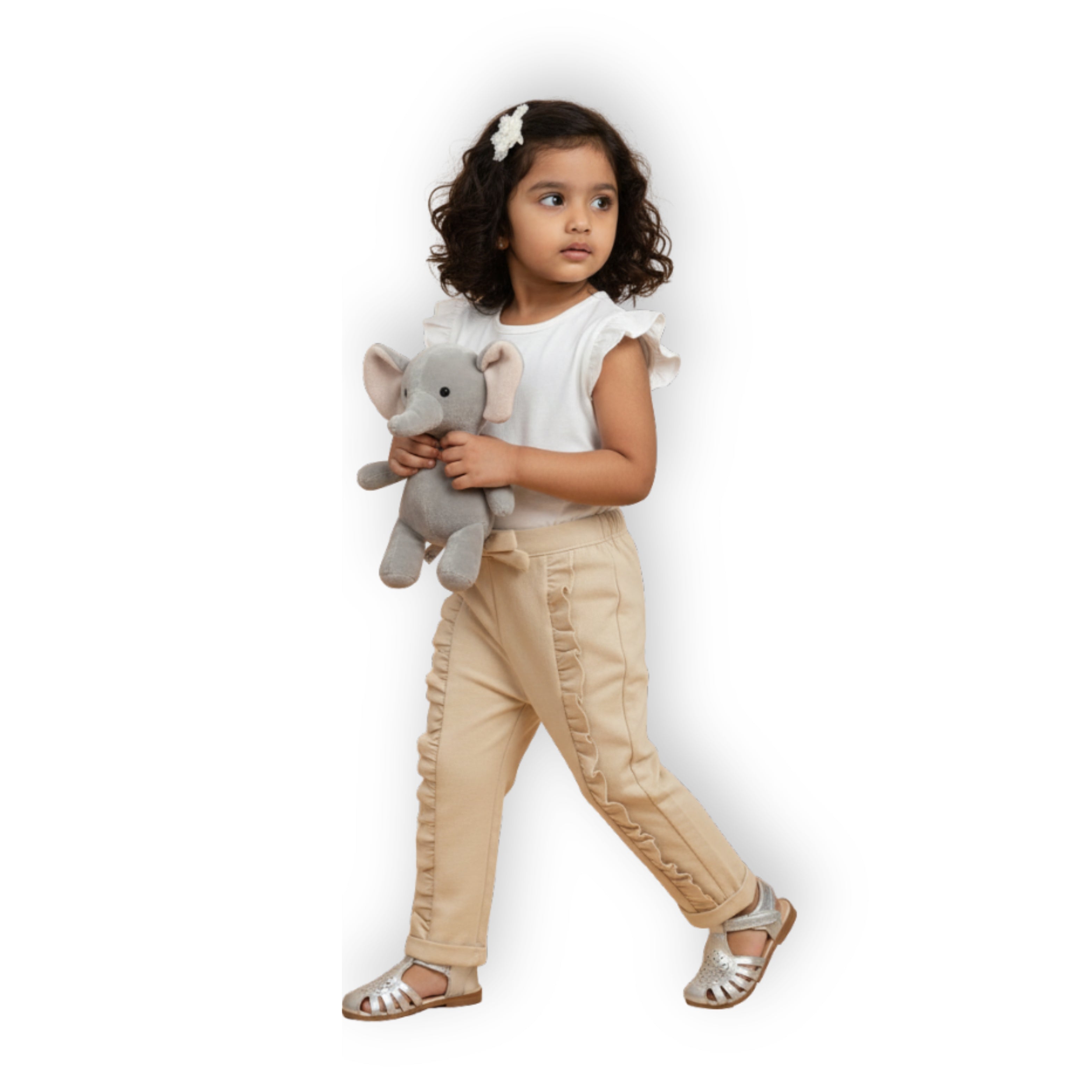 Ella Frills Pants - Beige