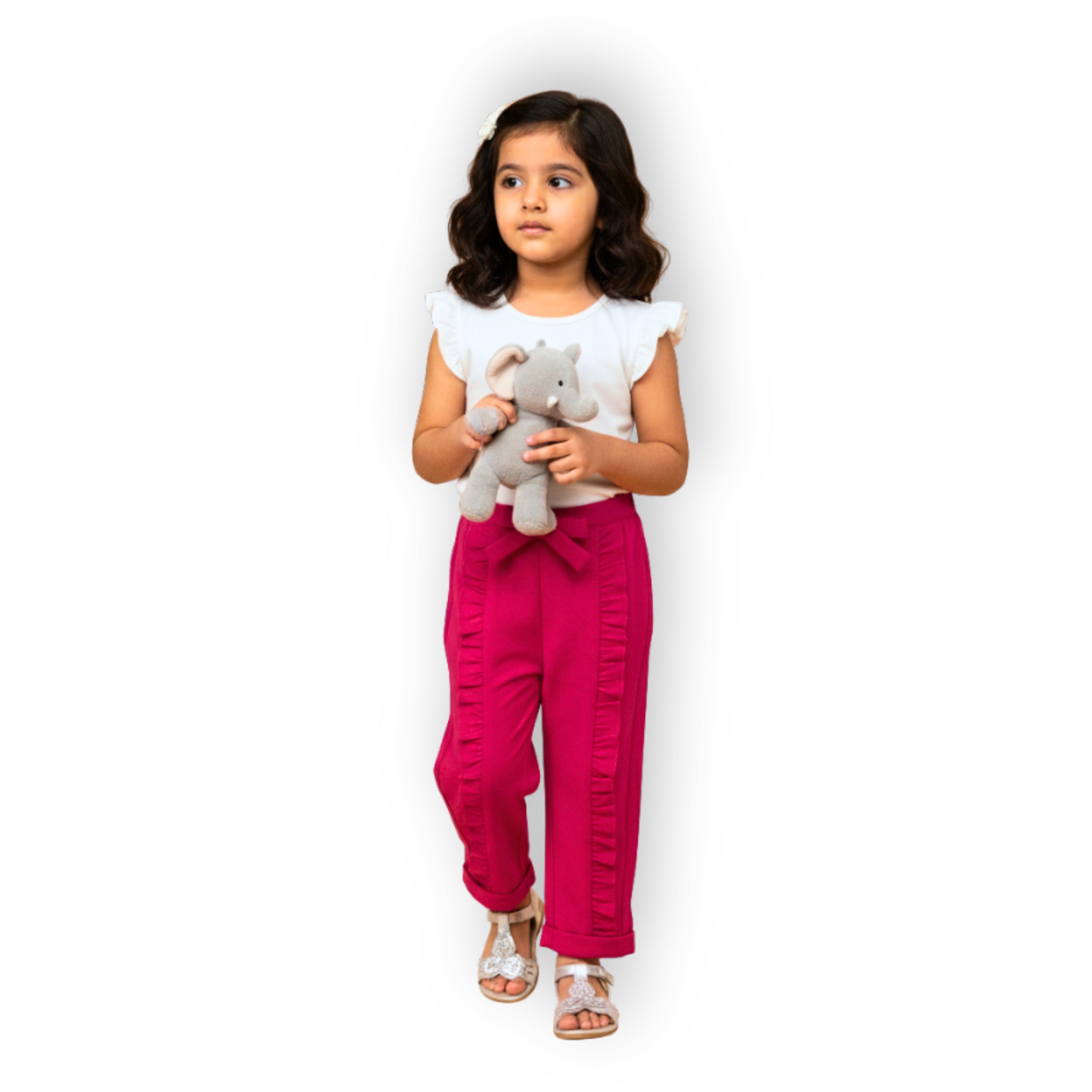 Ella Frills Pants - Hot Pink