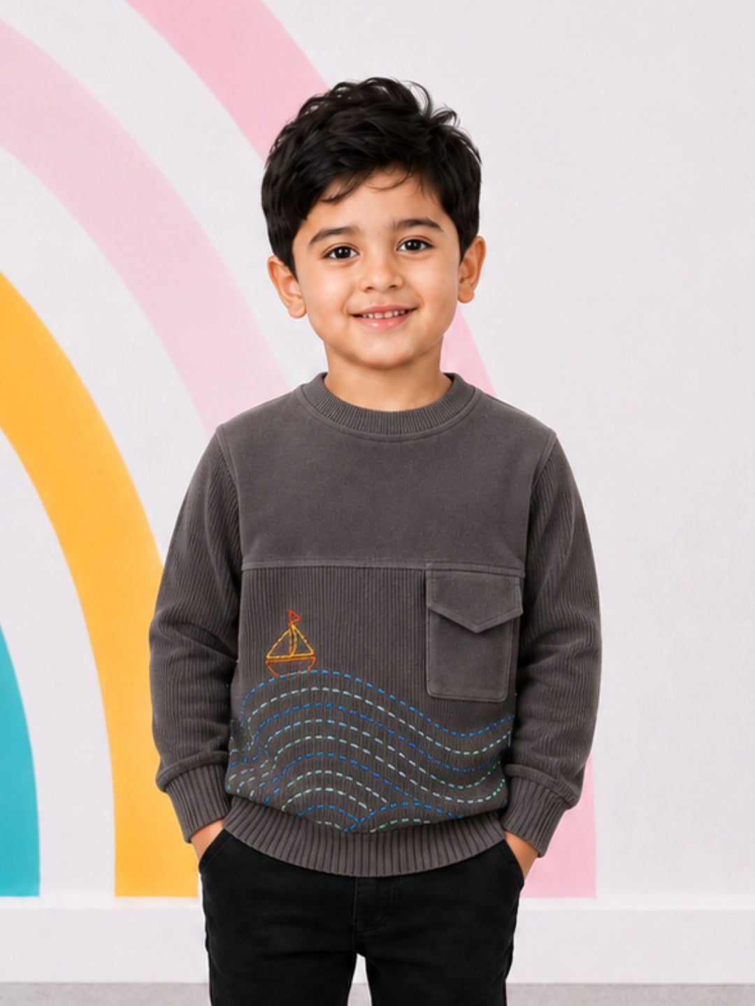 Boat Pocket Sweatshirt - Grey