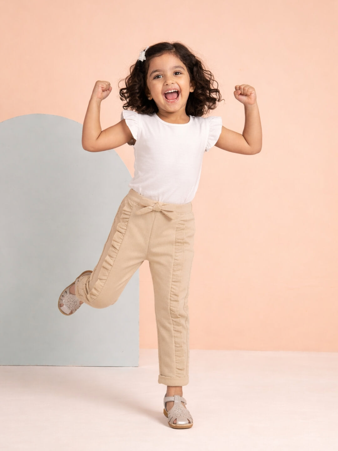 Ella Frills Pants - Beige