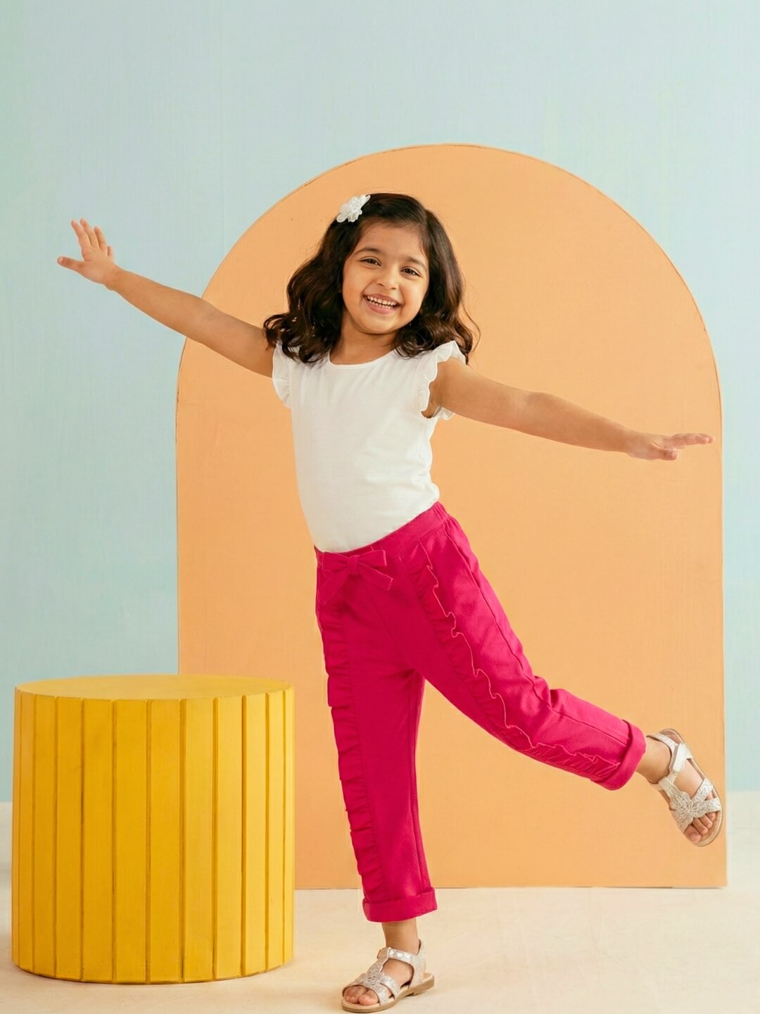 Ella Frills Pants - Hot Pink