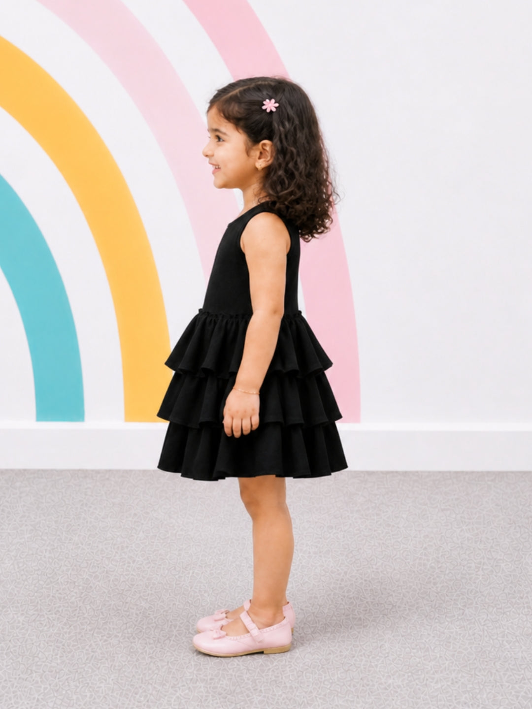 Ruffles Pixie Dress - Black