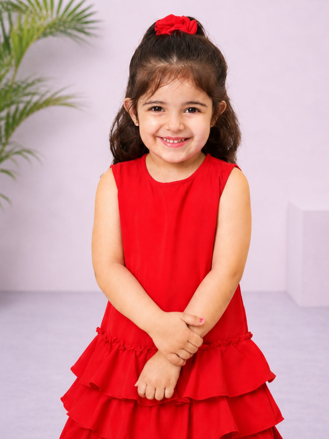 Ruffles Pixie Dress - Red