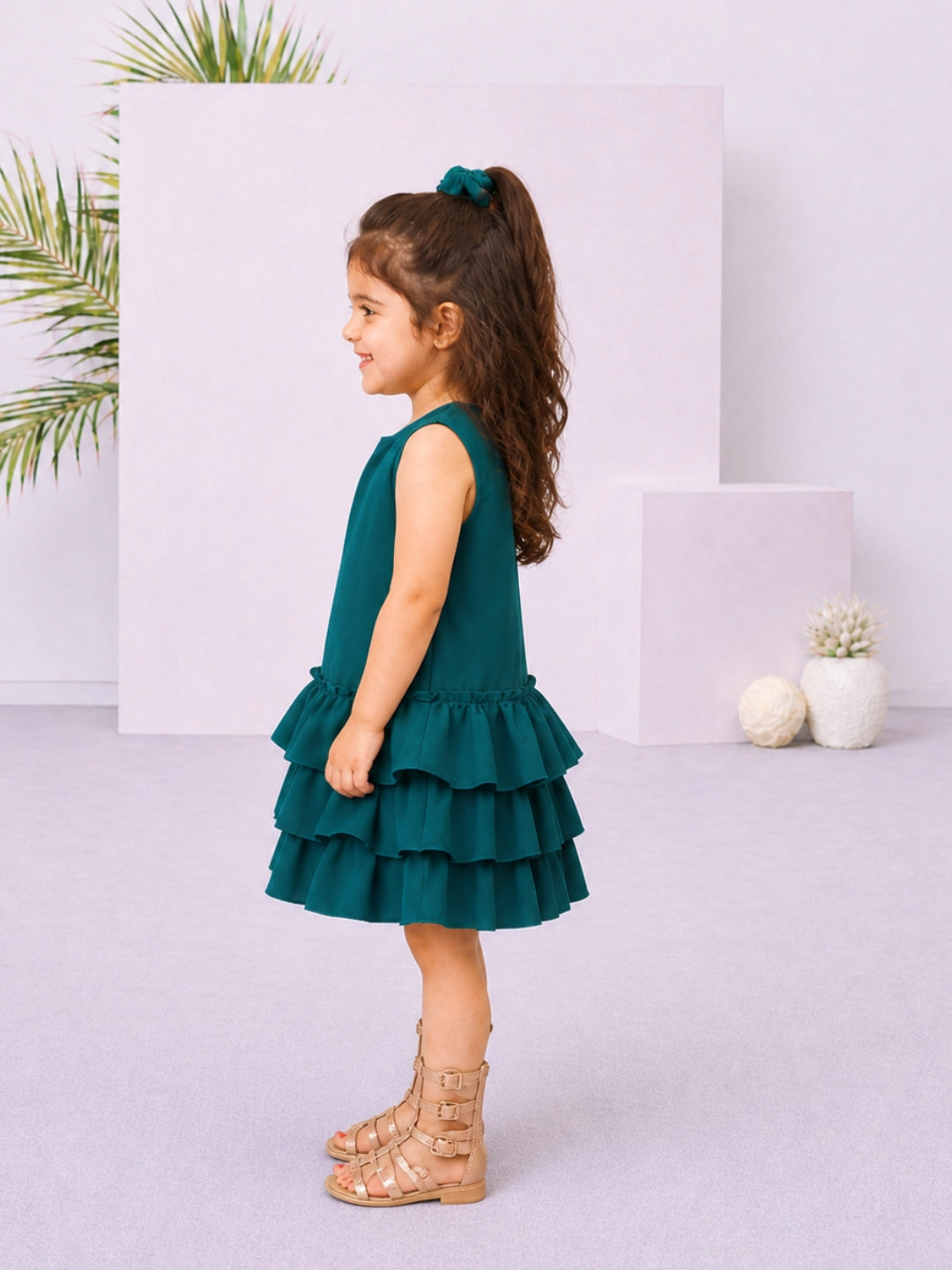 Ruffles Pixie Dress - Teal
