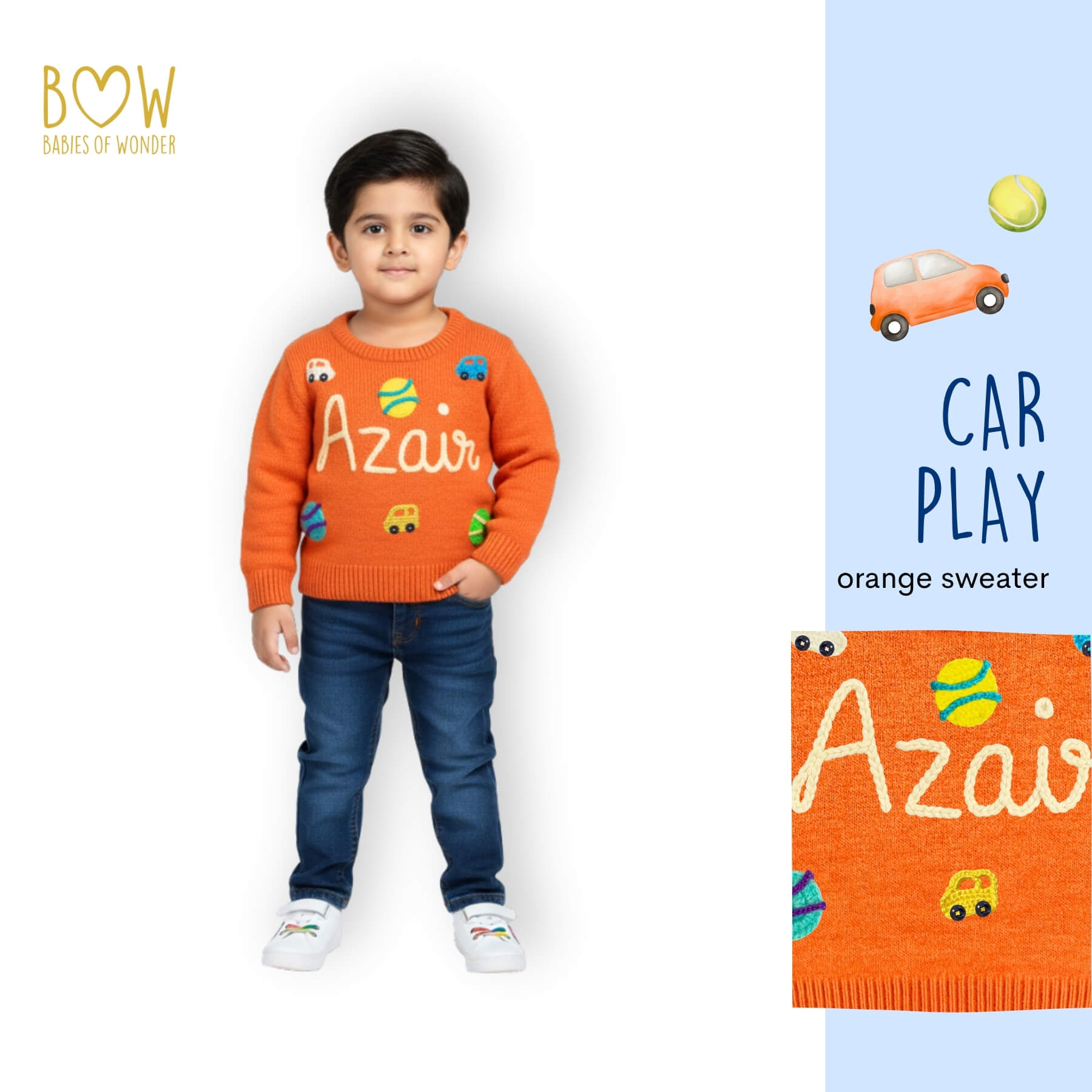 Boys Customised Car Play Sweater