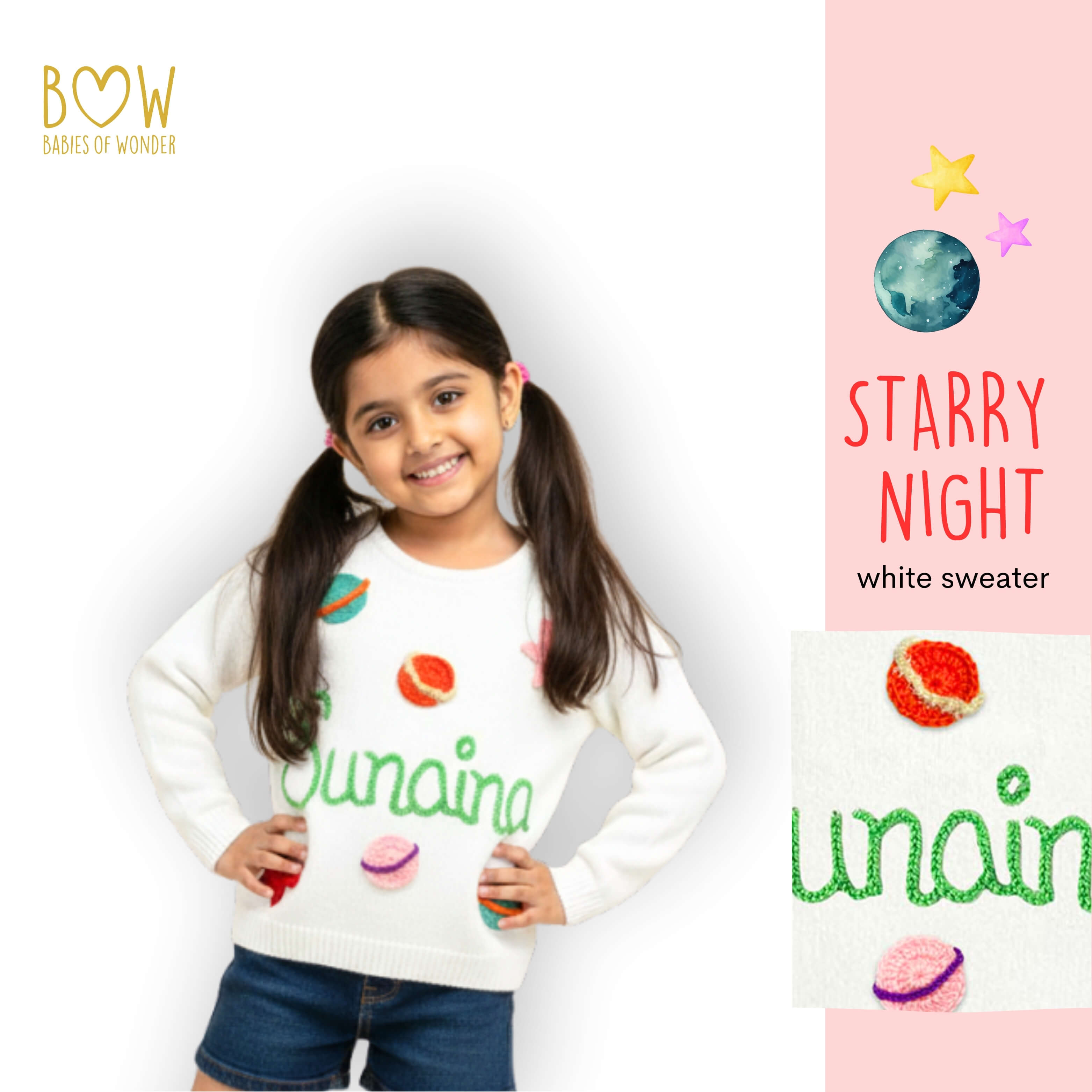 Girls Customised Starry Night Sweater