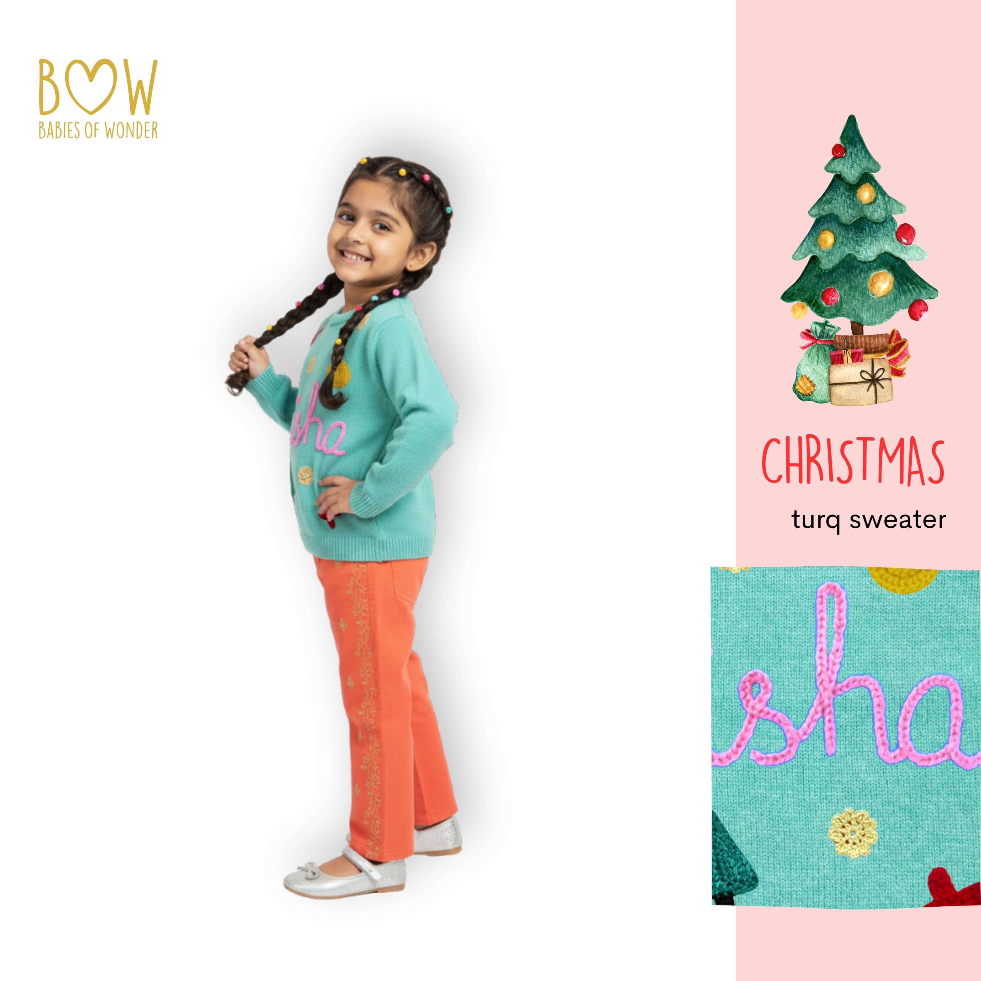 Girls Customised Christmas Sweater