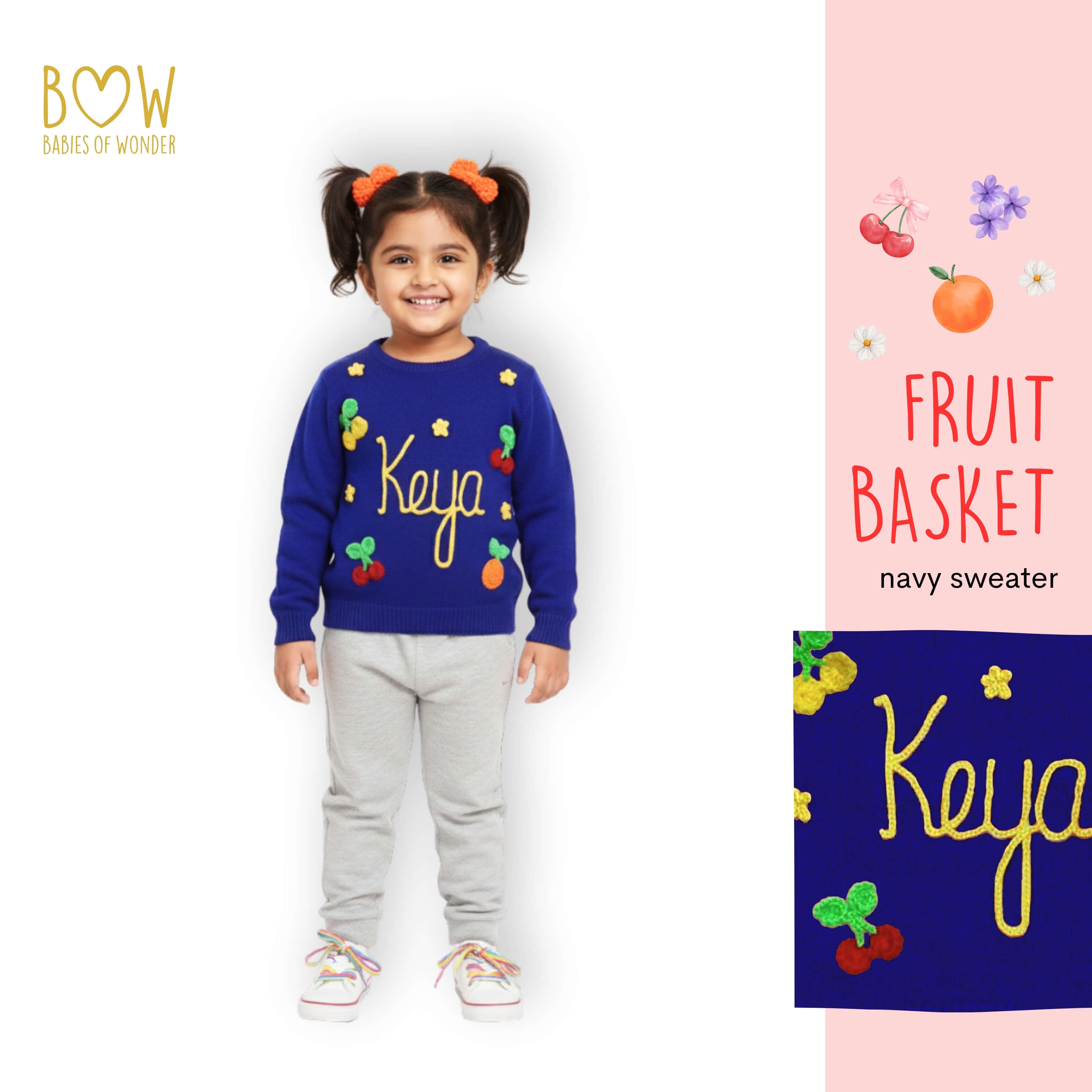 Girls Customised Fruit Basket Sweater