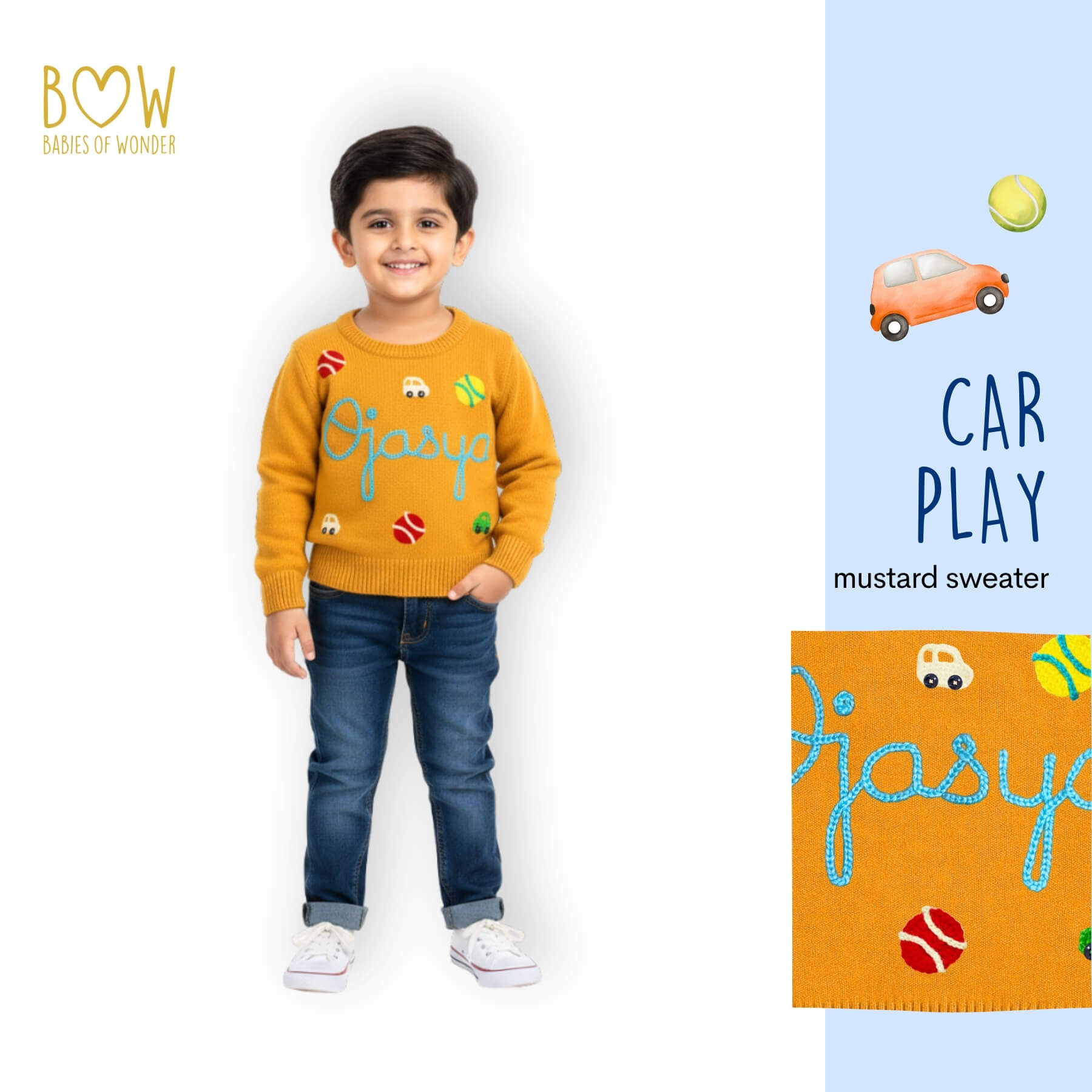 Boys Customised Car Play Sweater