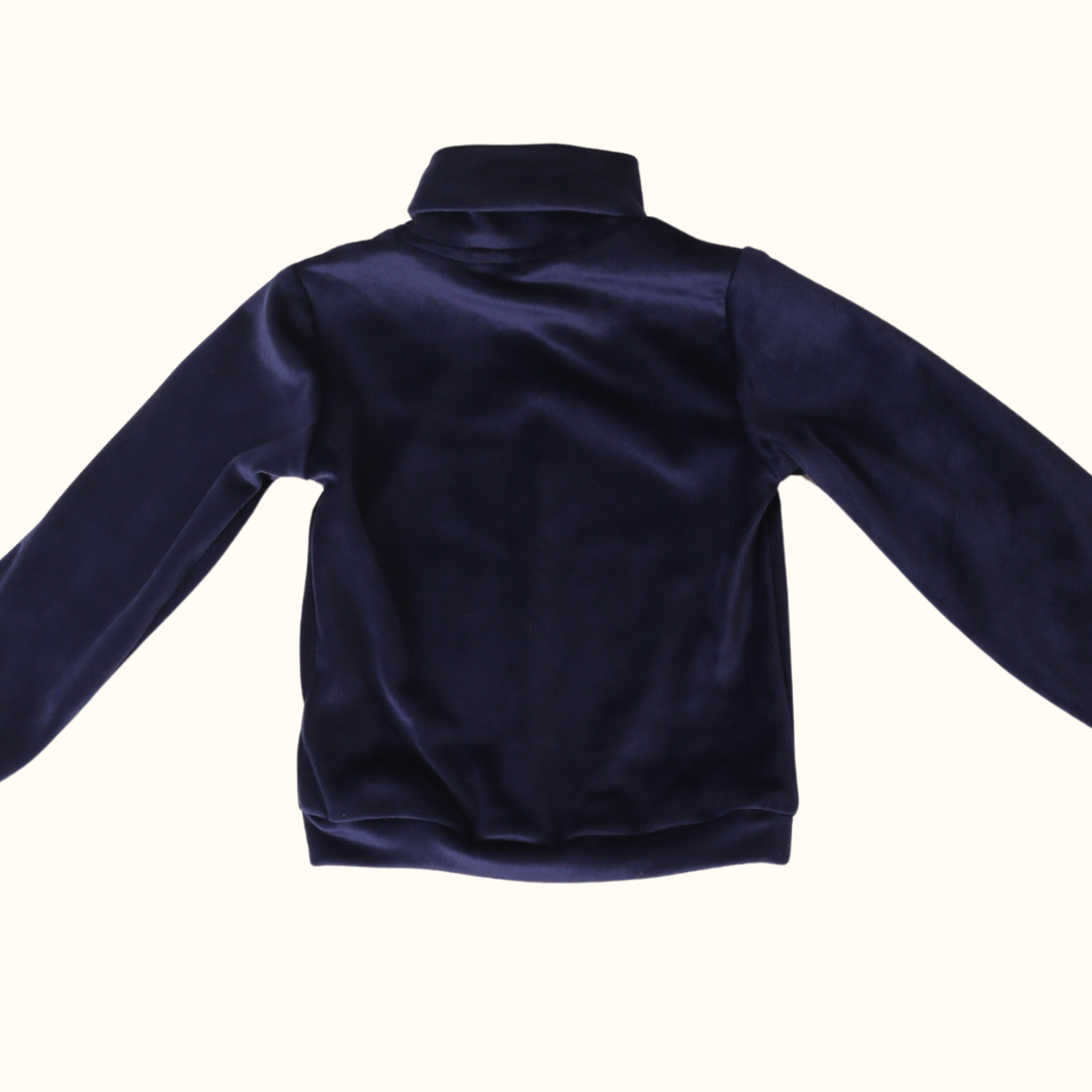 Cosy Velour Turtleneck - Navy