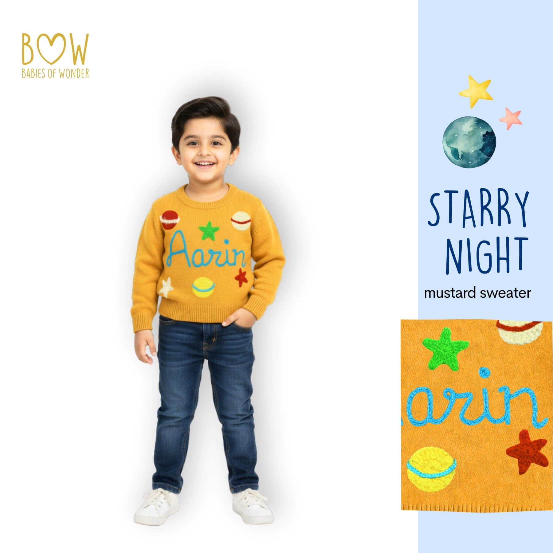 Boys Customised Starry Night Sweater