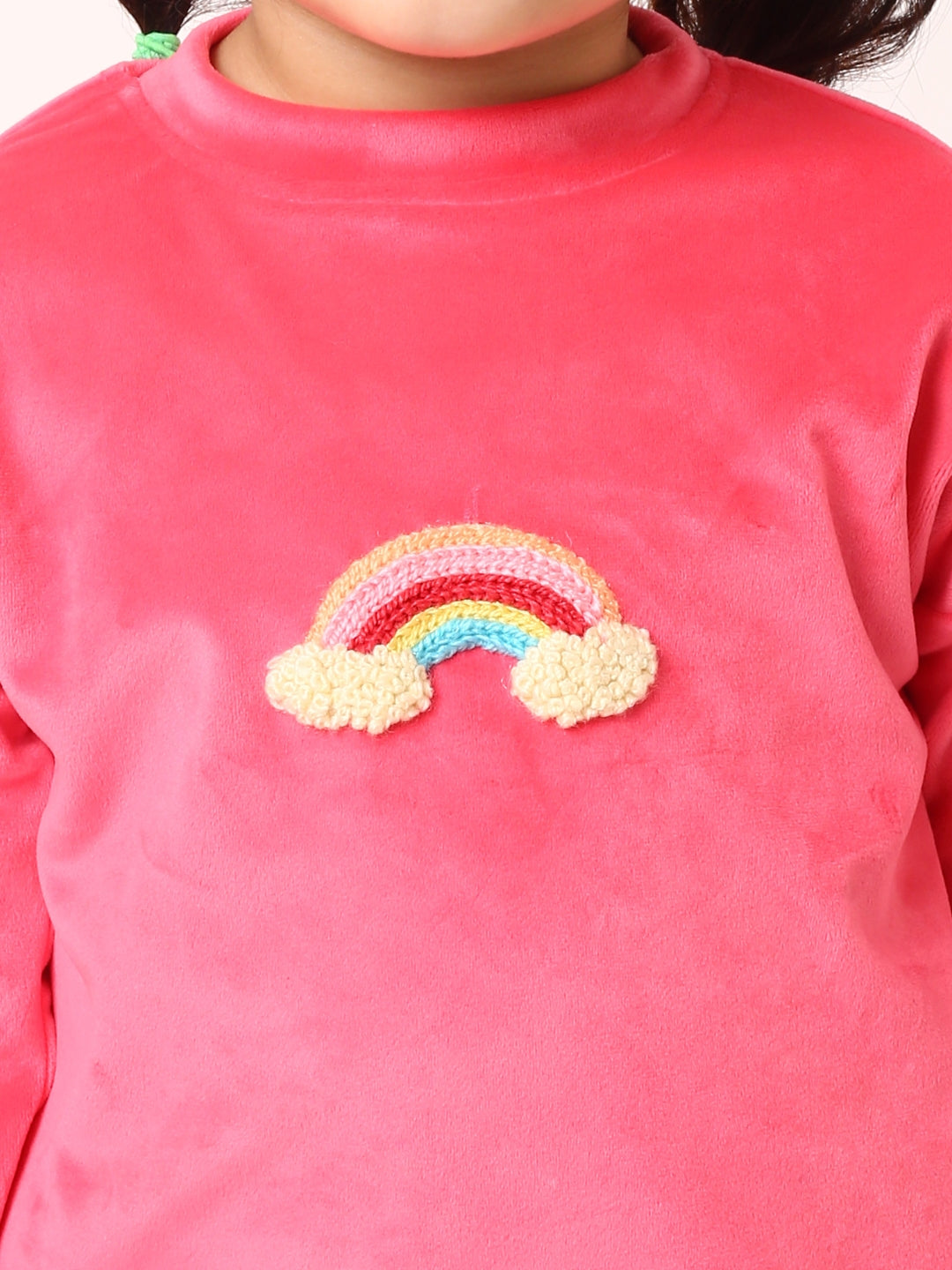 Rainbow Ruffle Sweatshirt - Pink