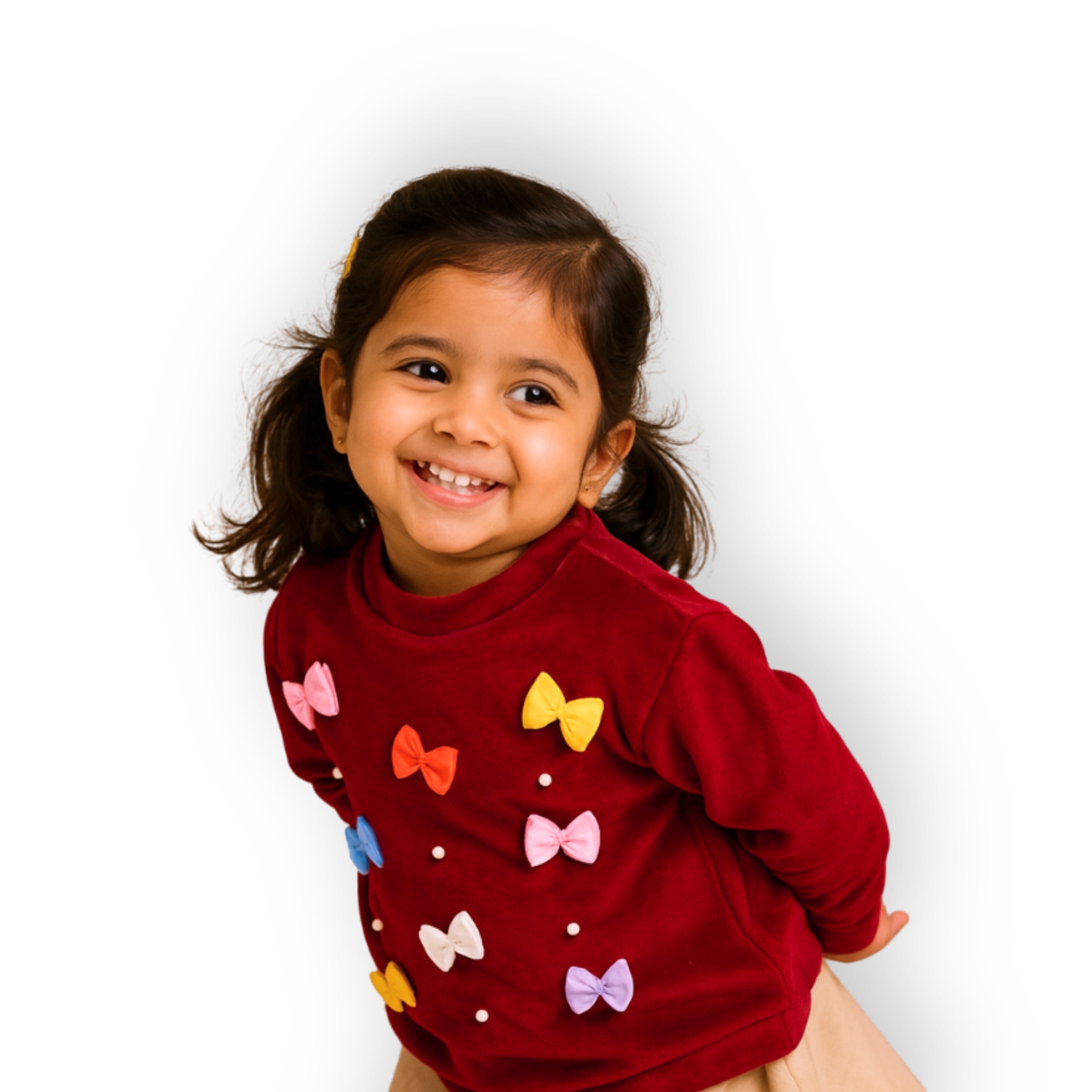 Soft Colourful Bows Sweatshirt - Red