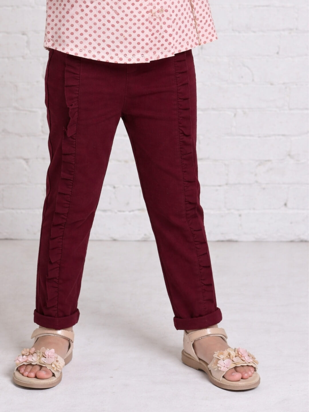 Ella Frills Pants - Wine