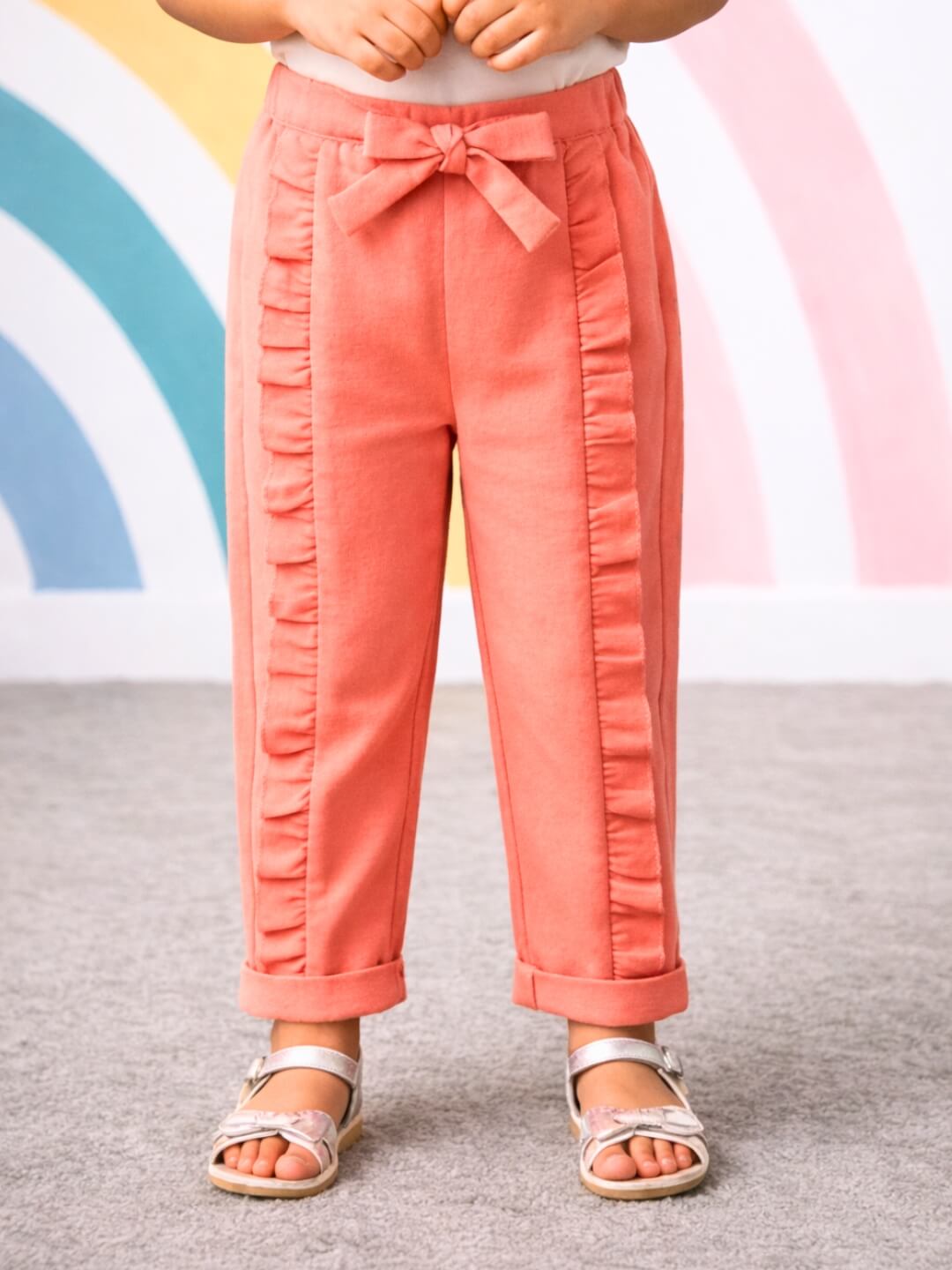 Ella Frills Pants - Peach