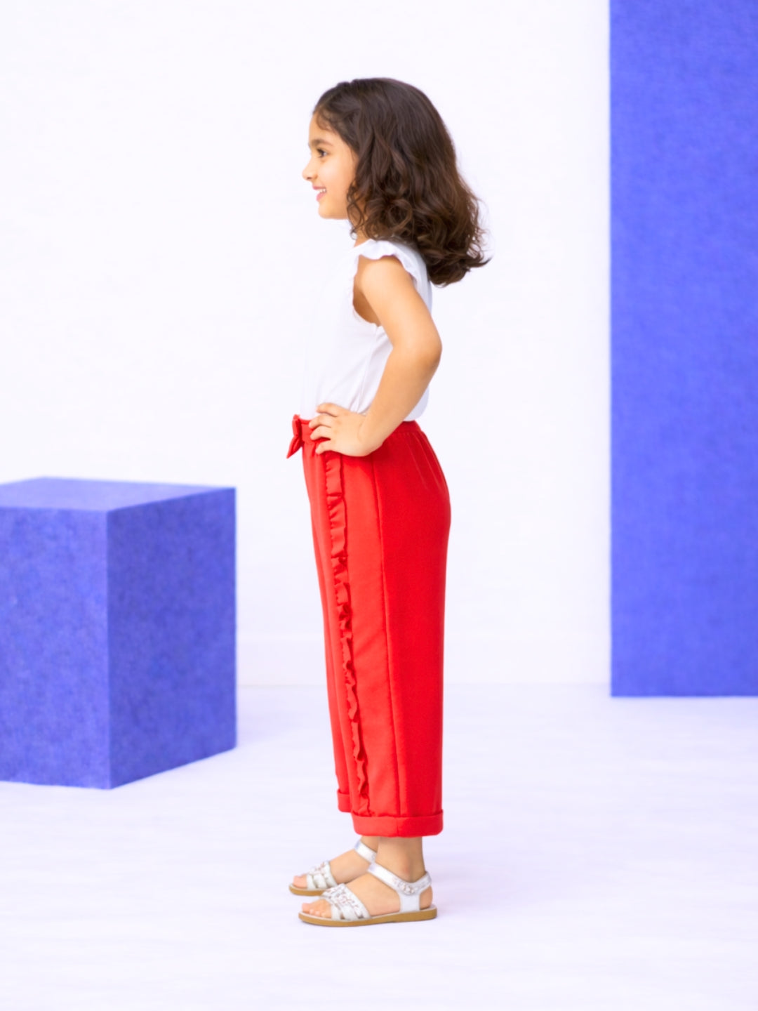 Ella Frills Pants - Red