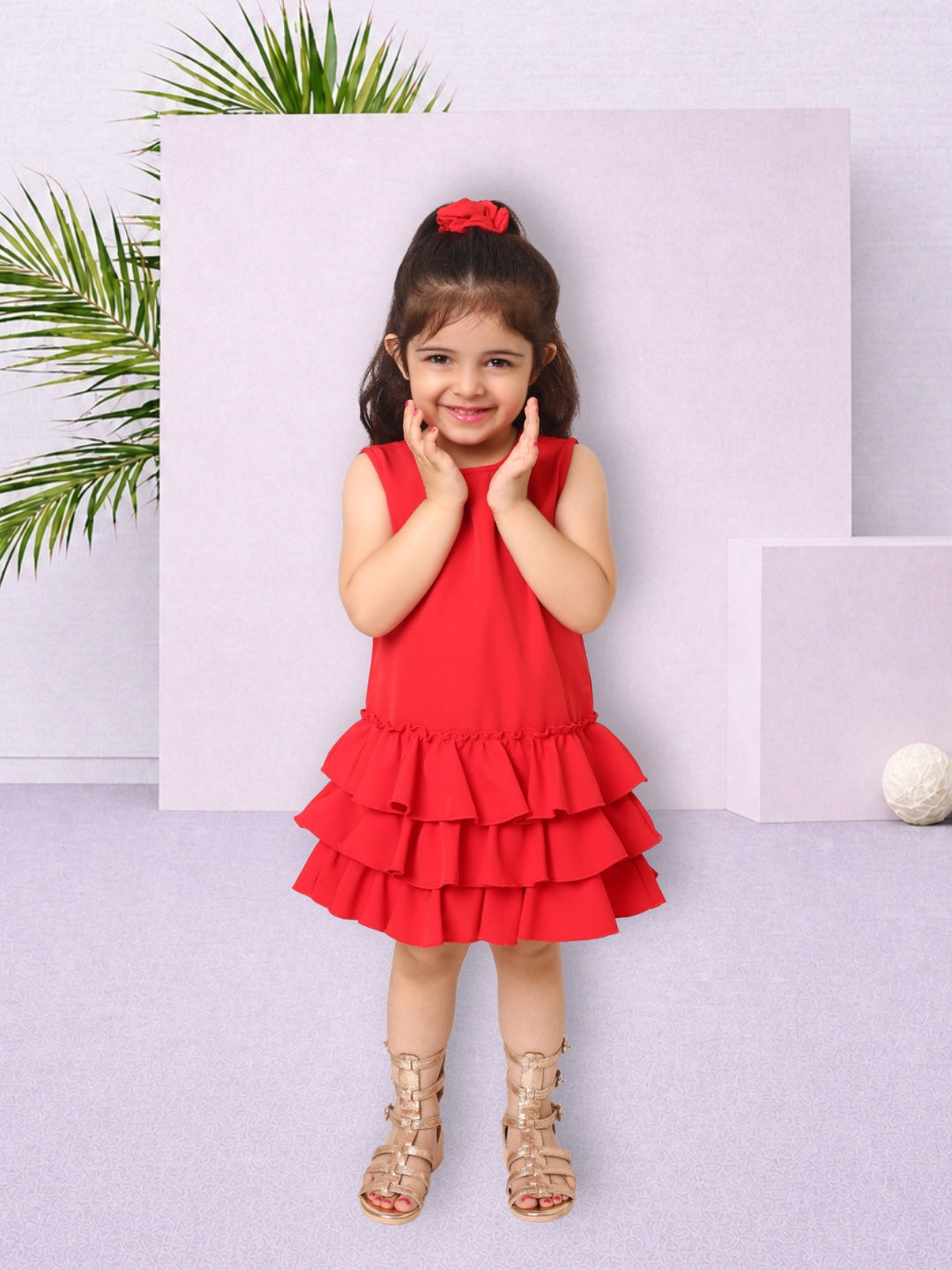 Ruffles Pixie Dress - Red