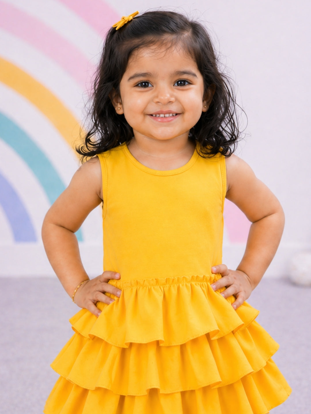 Ruffles Pixie Dress - Yellow
