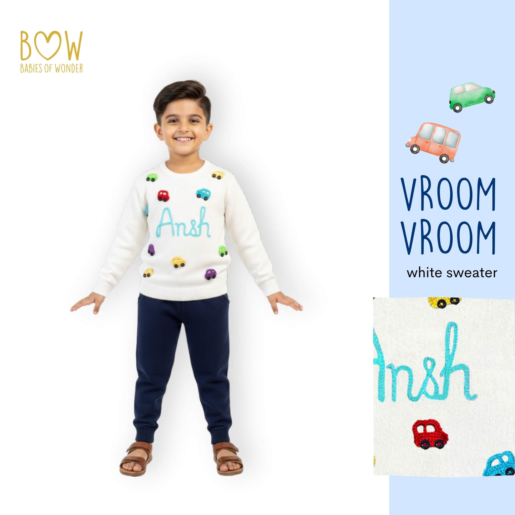 Boys Customised Cars Sweater