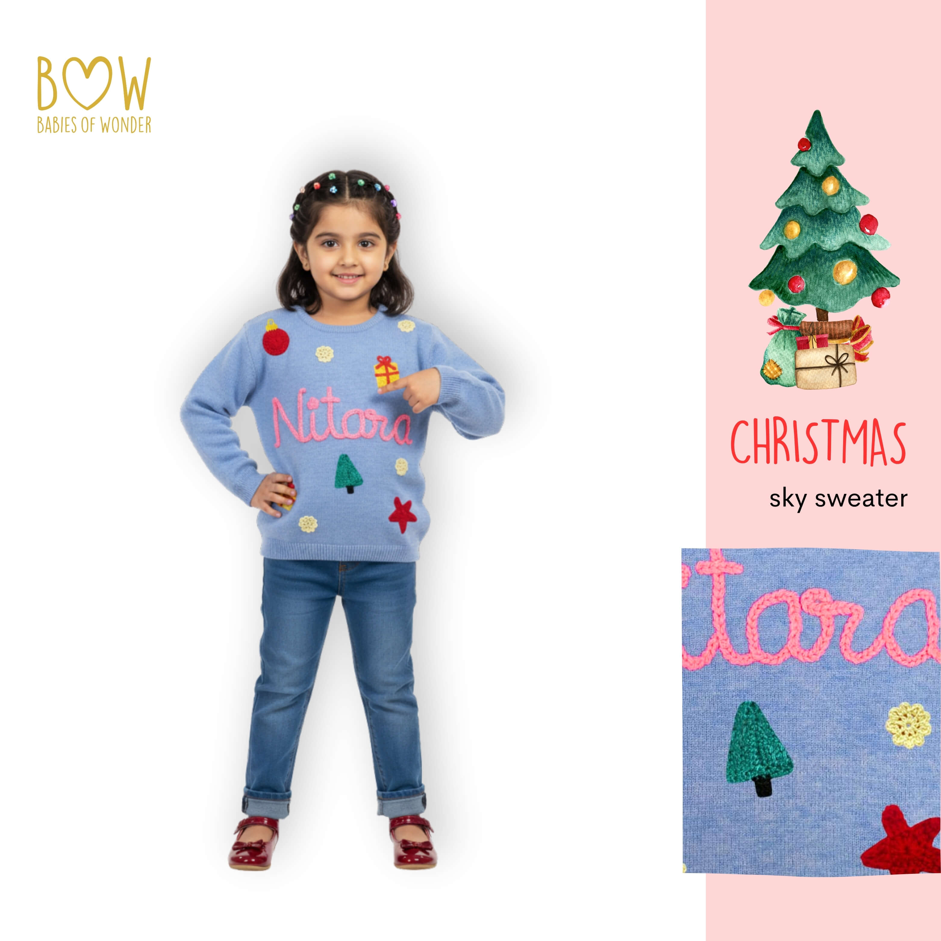 Girls Customised Christmas Sweater