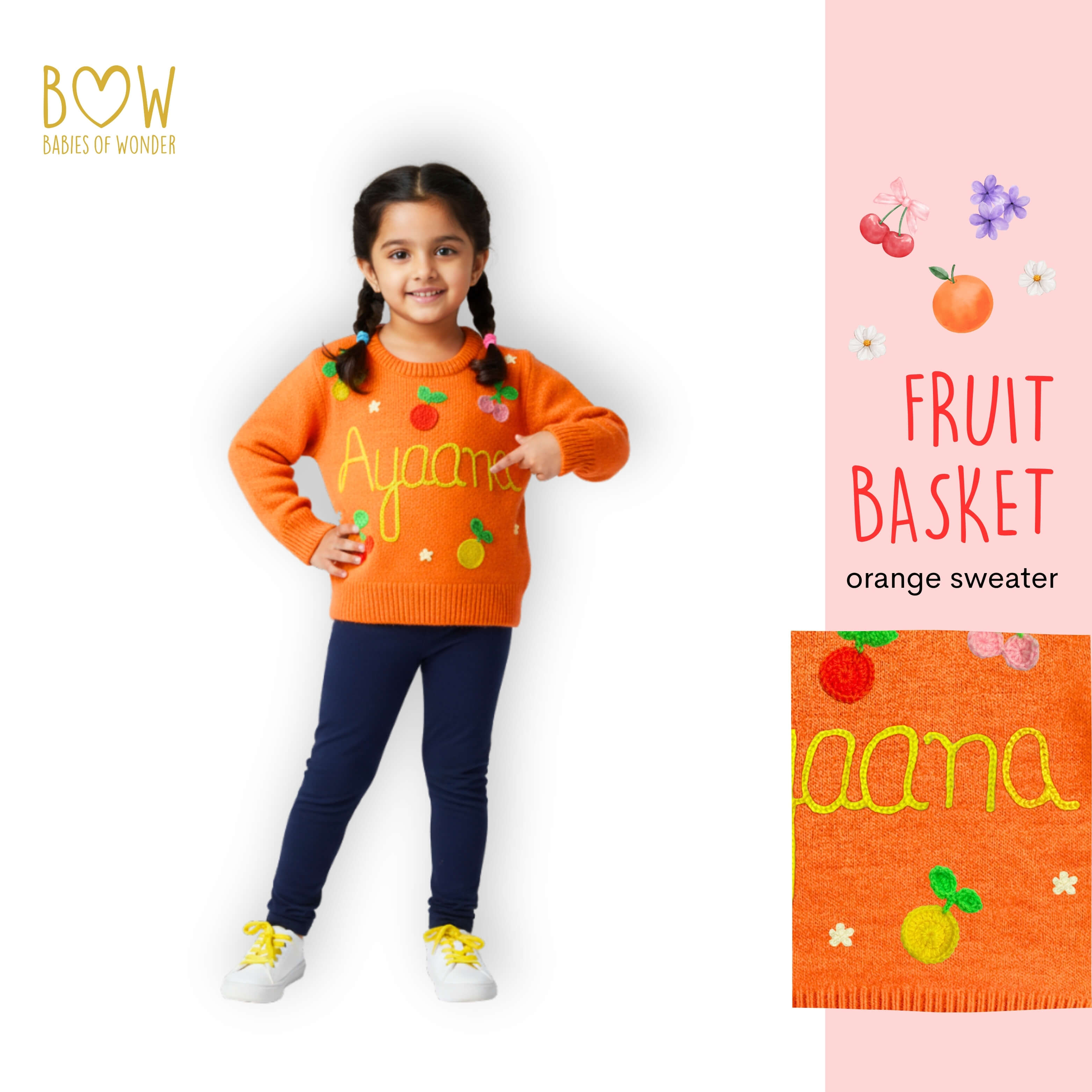 Girls Customised Fruit Basket Sweater