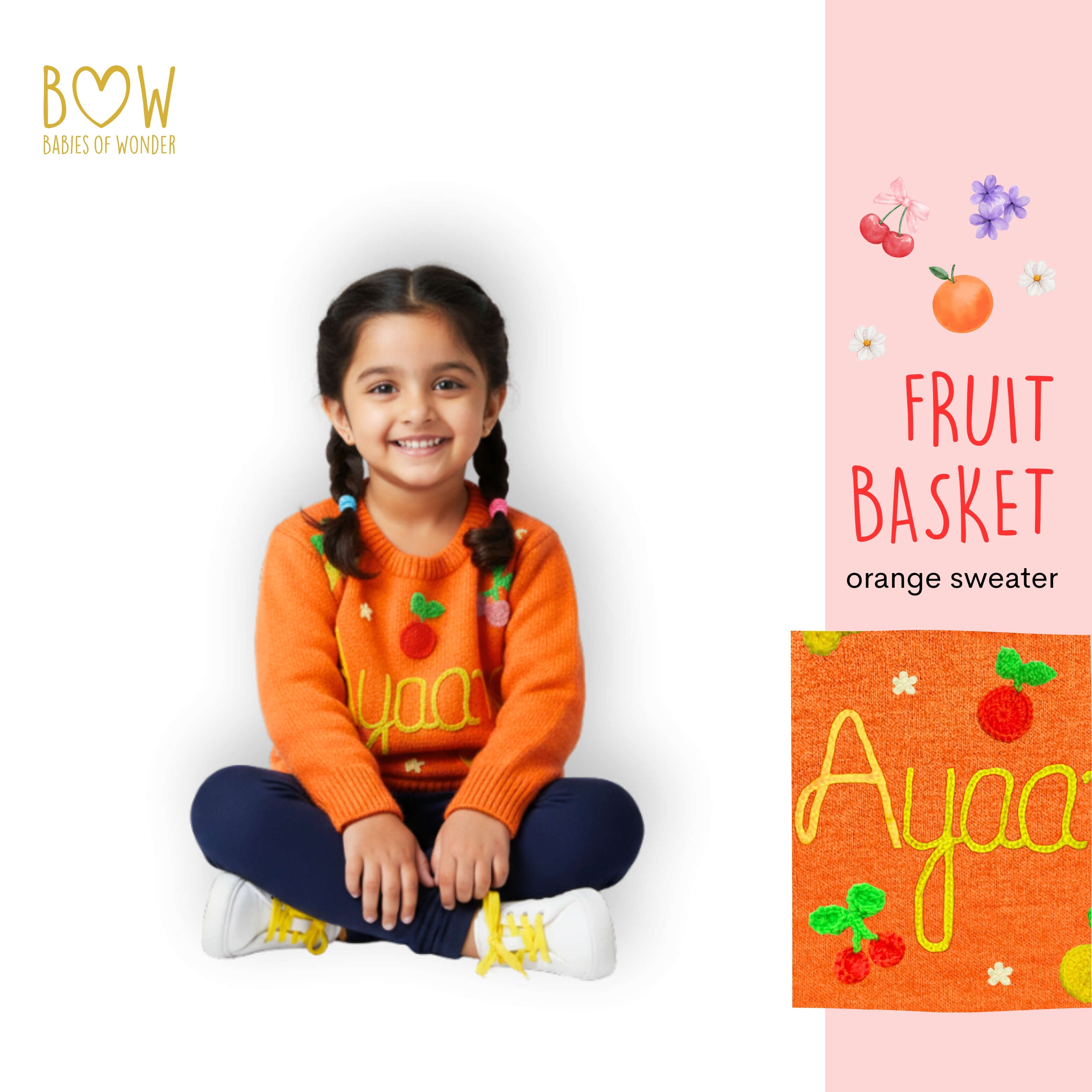 Girls Customised Fruit Basket Sweater