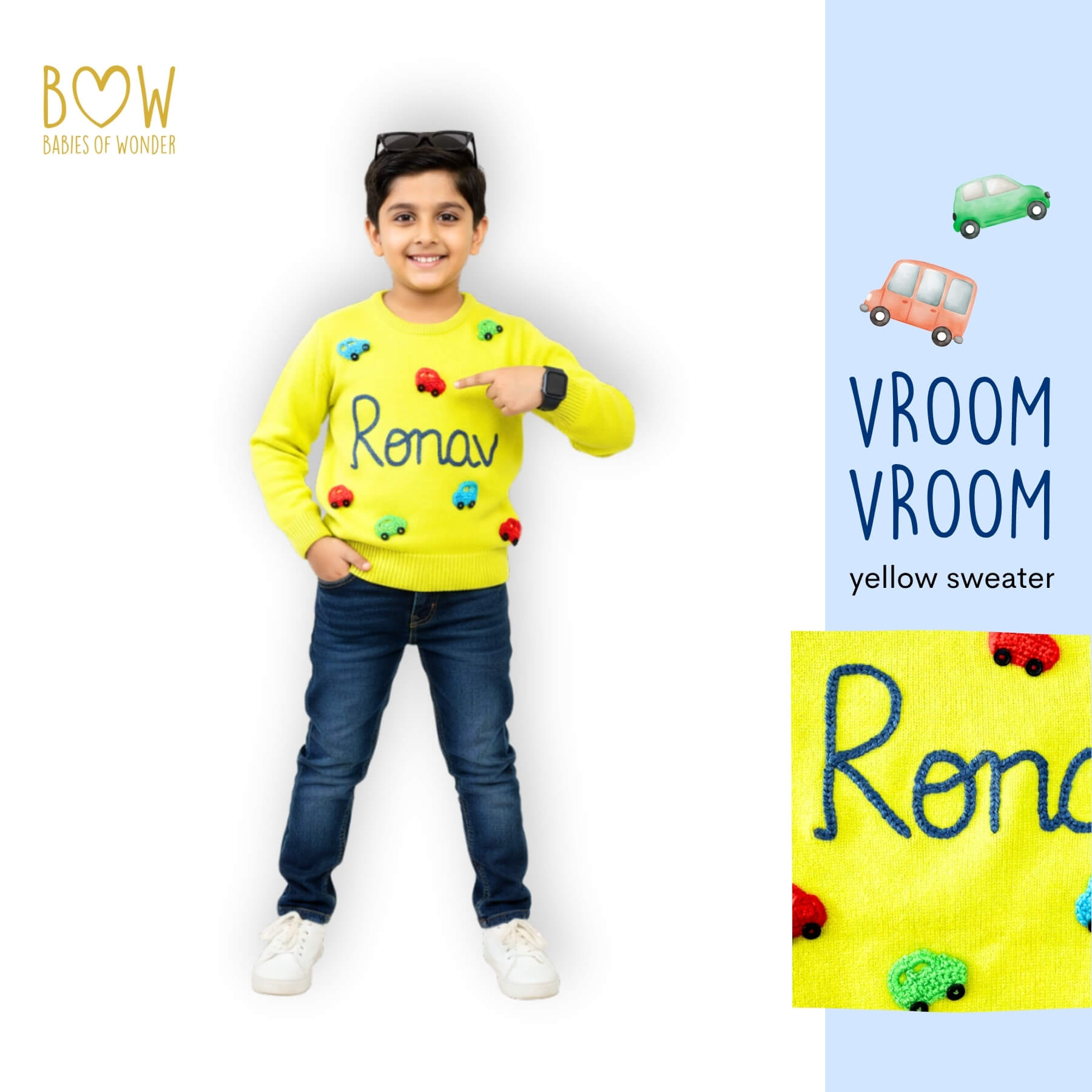 Boys Customised Cars Sweater