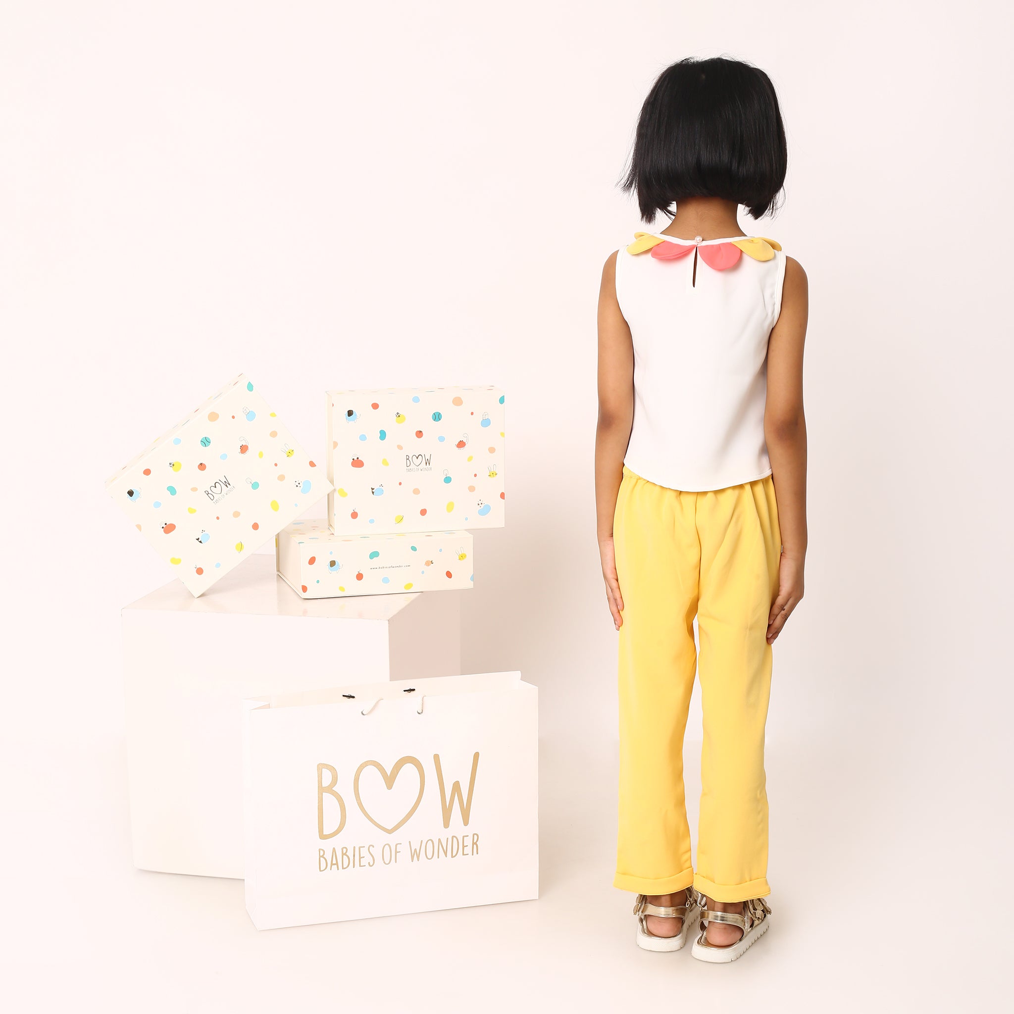 White Blossom Top + Yellow Ella Pant