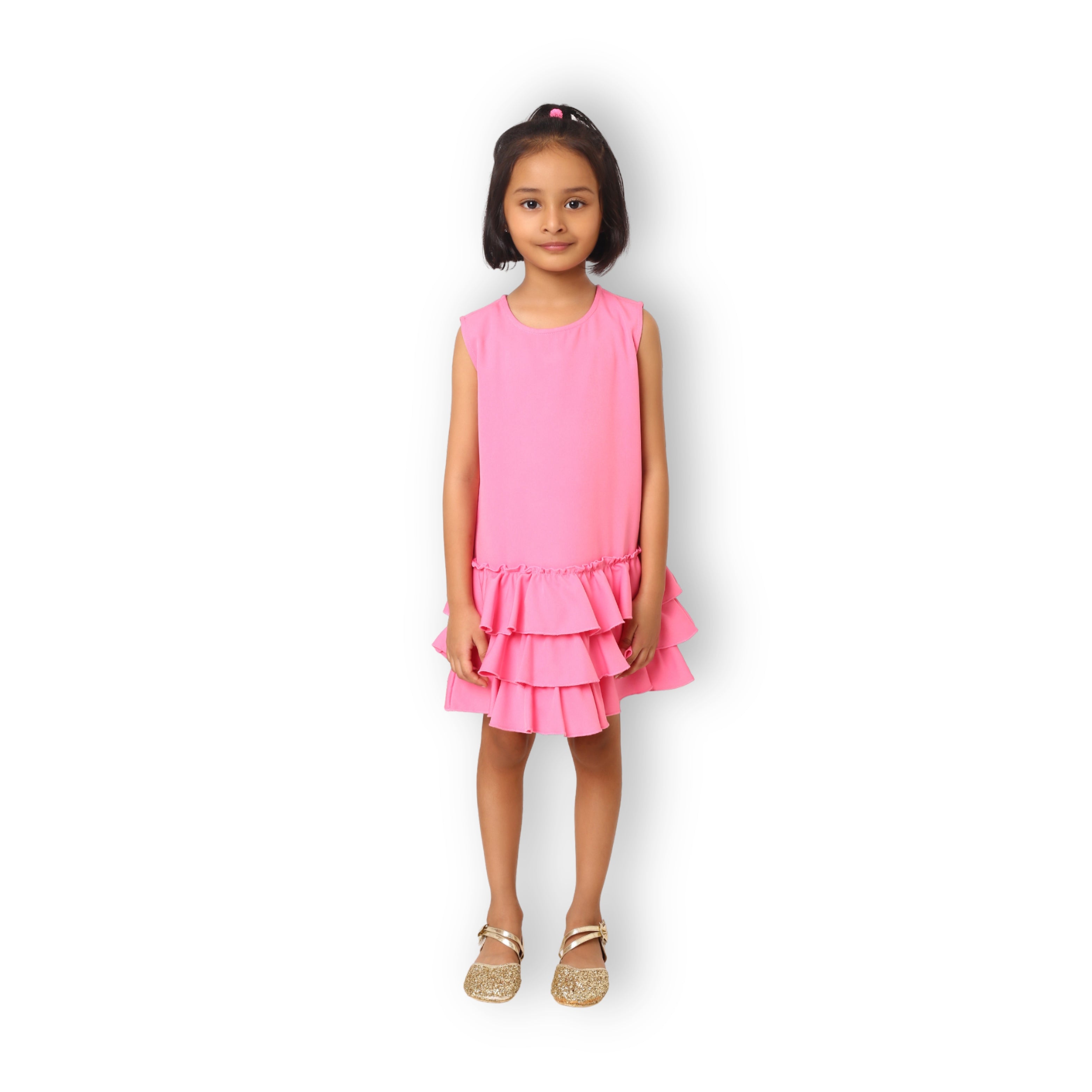 Ruffles Pixie Dress - Barbie Pink