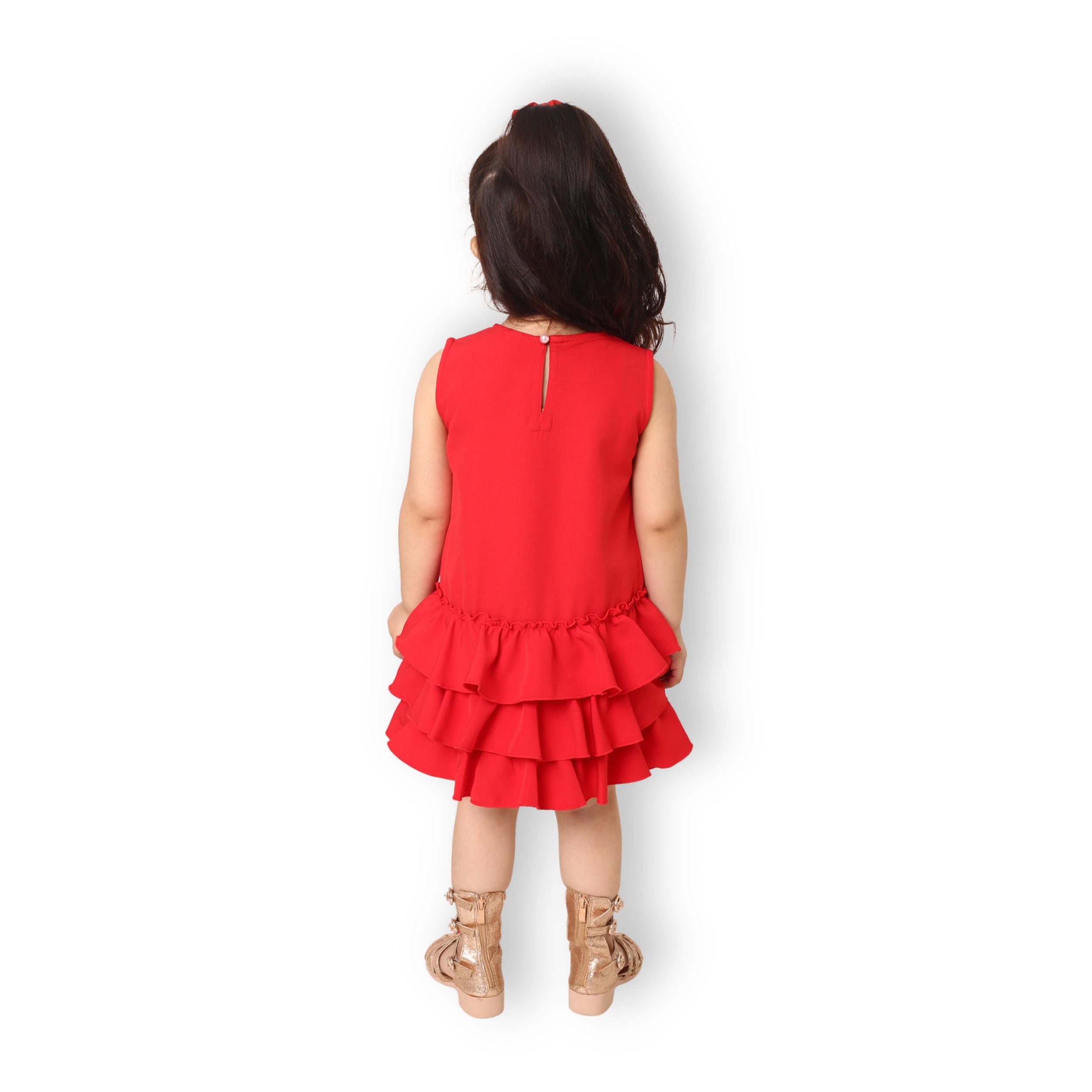 Ruffles Pixie Dress - Red