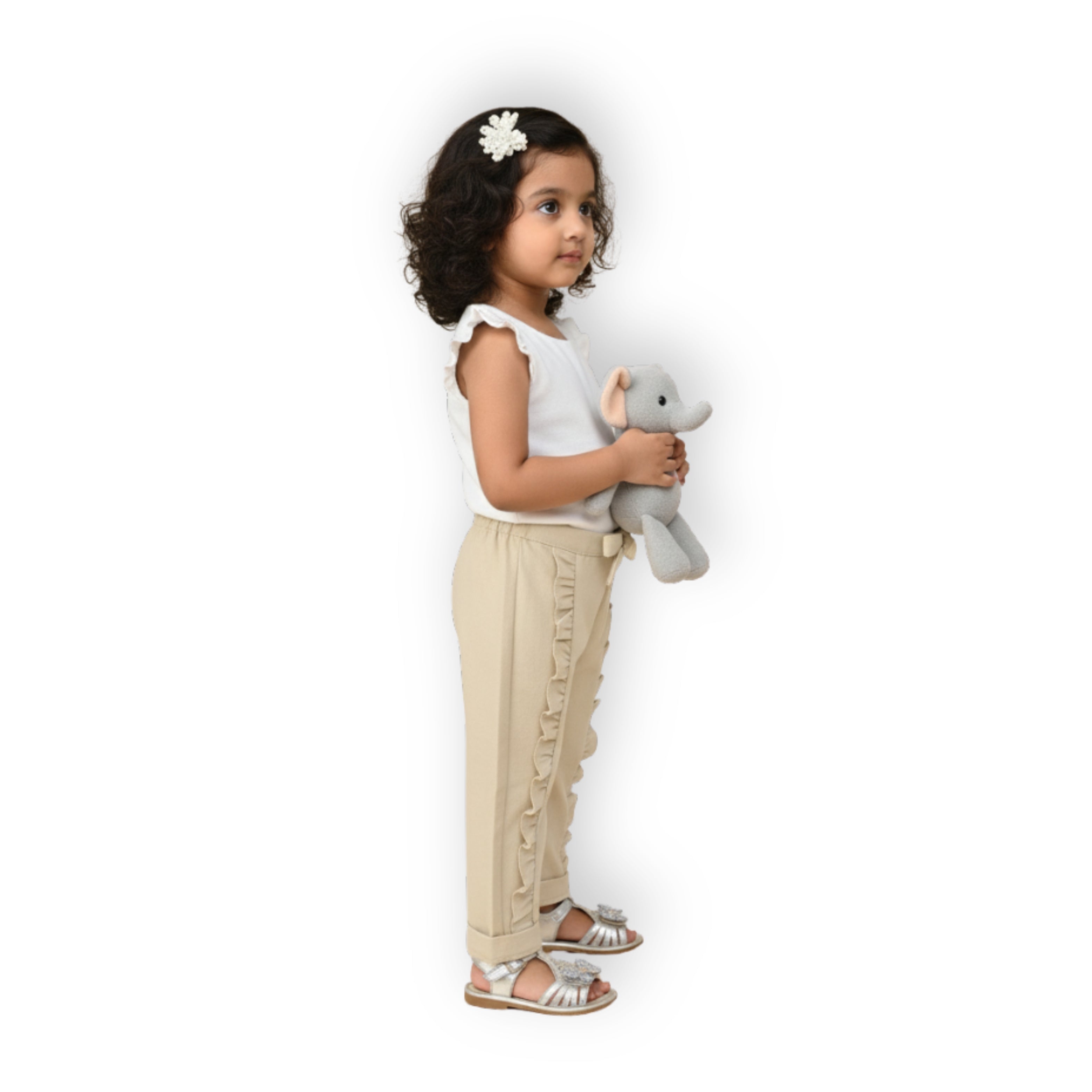 Ella Frills Pants - Beige