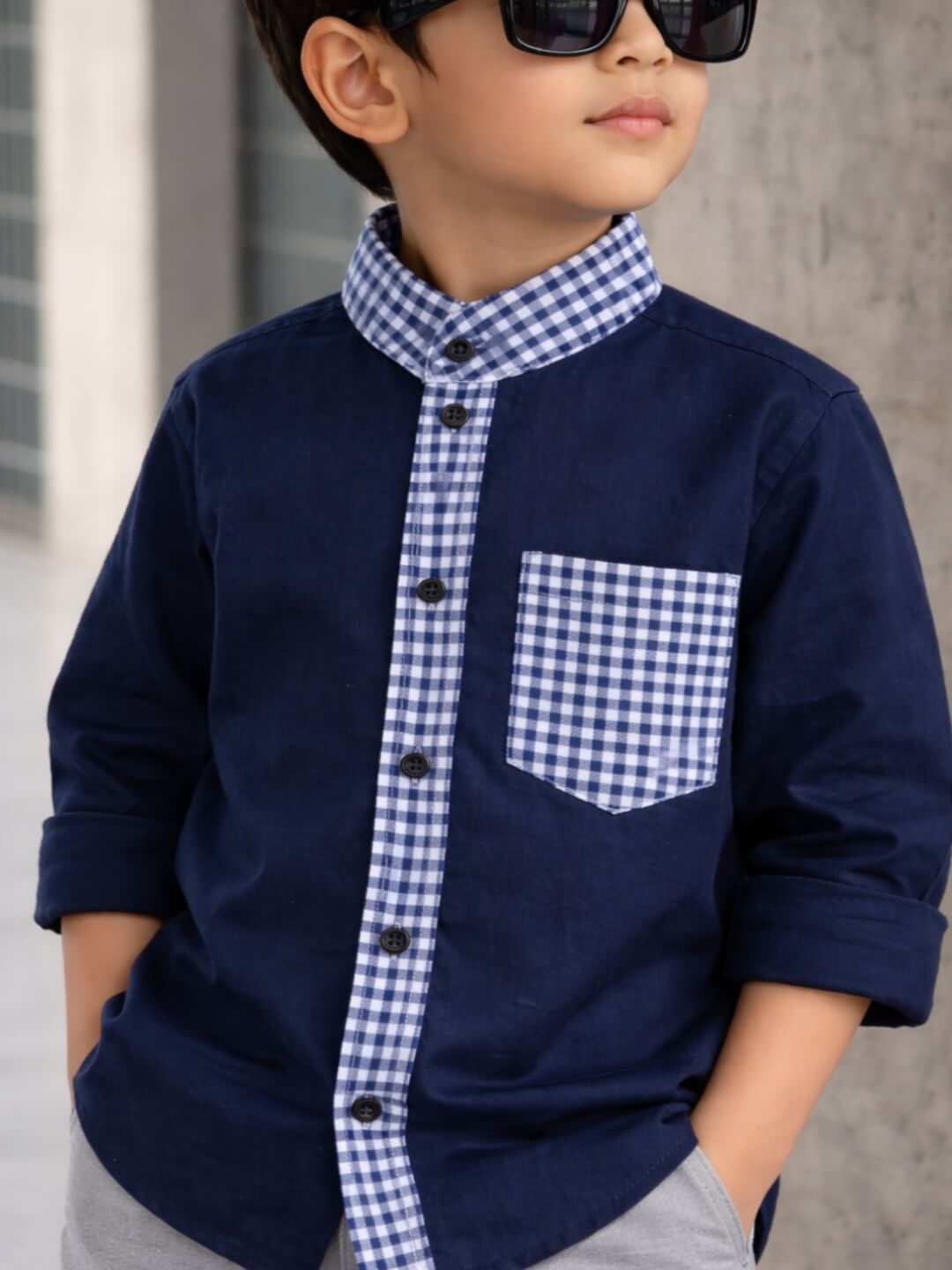 Archie Cotton Shirt - Navy