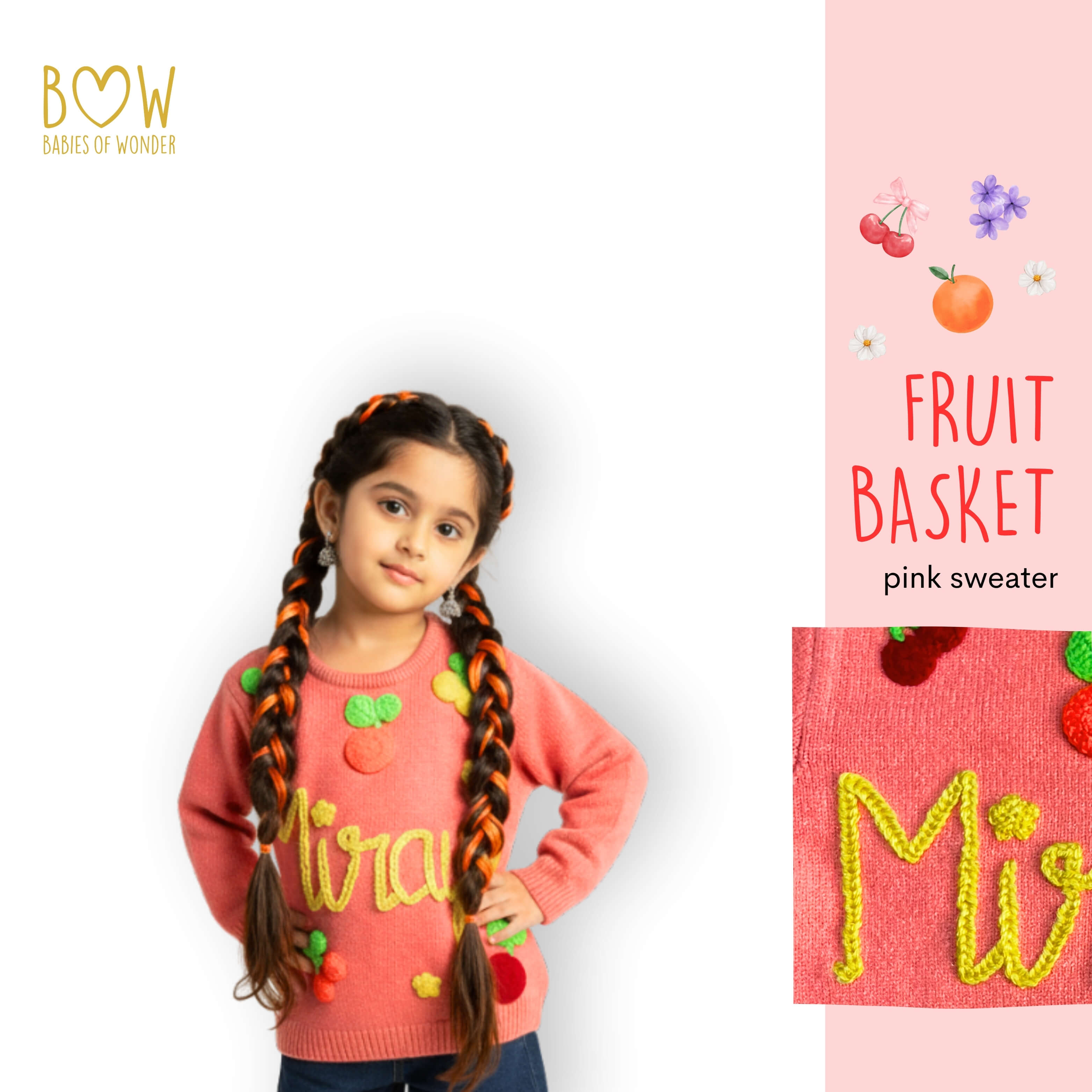 Girls Customised Fruit Basket Sweater