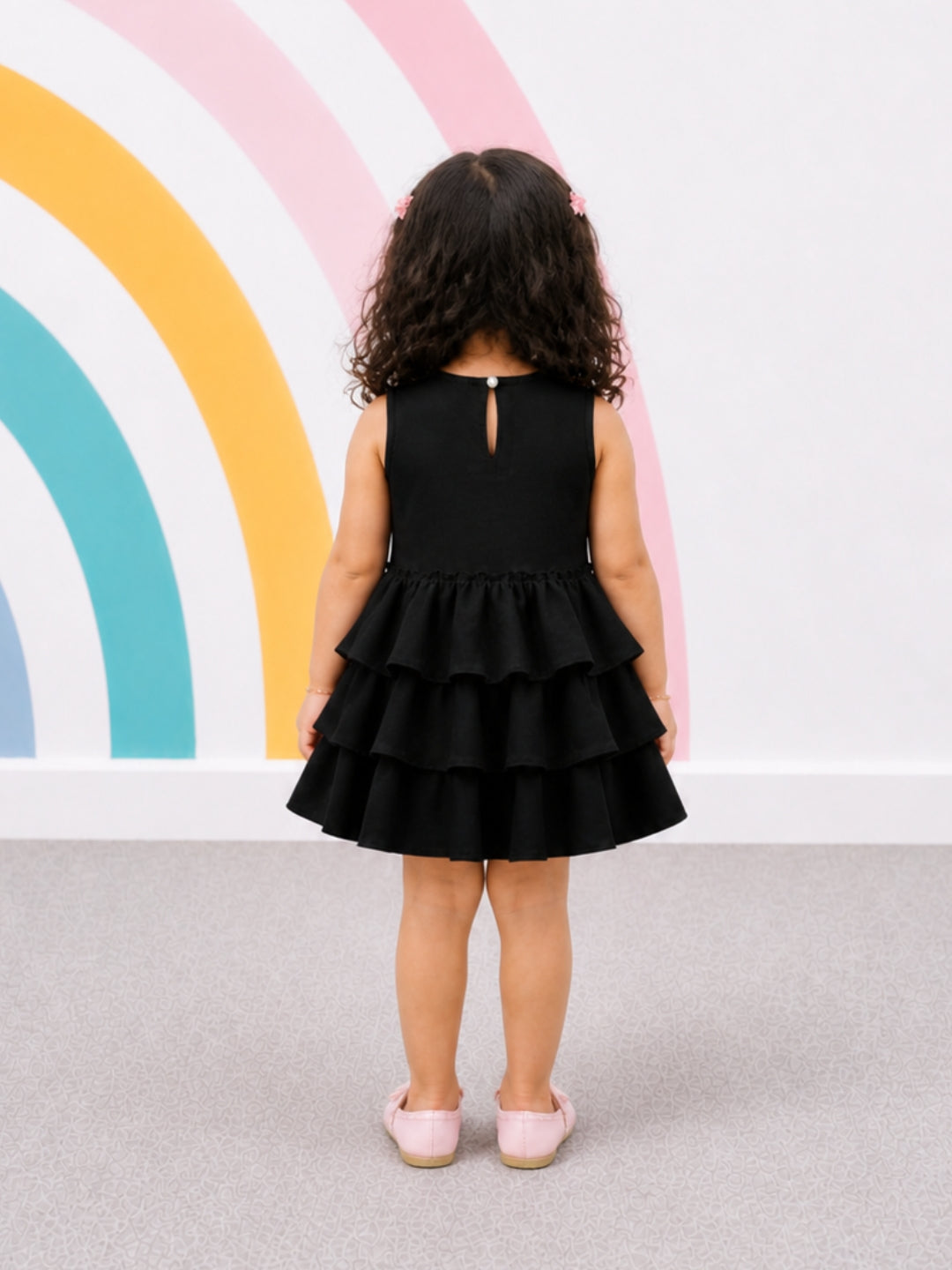 Ruffles Pixie Dress - Black