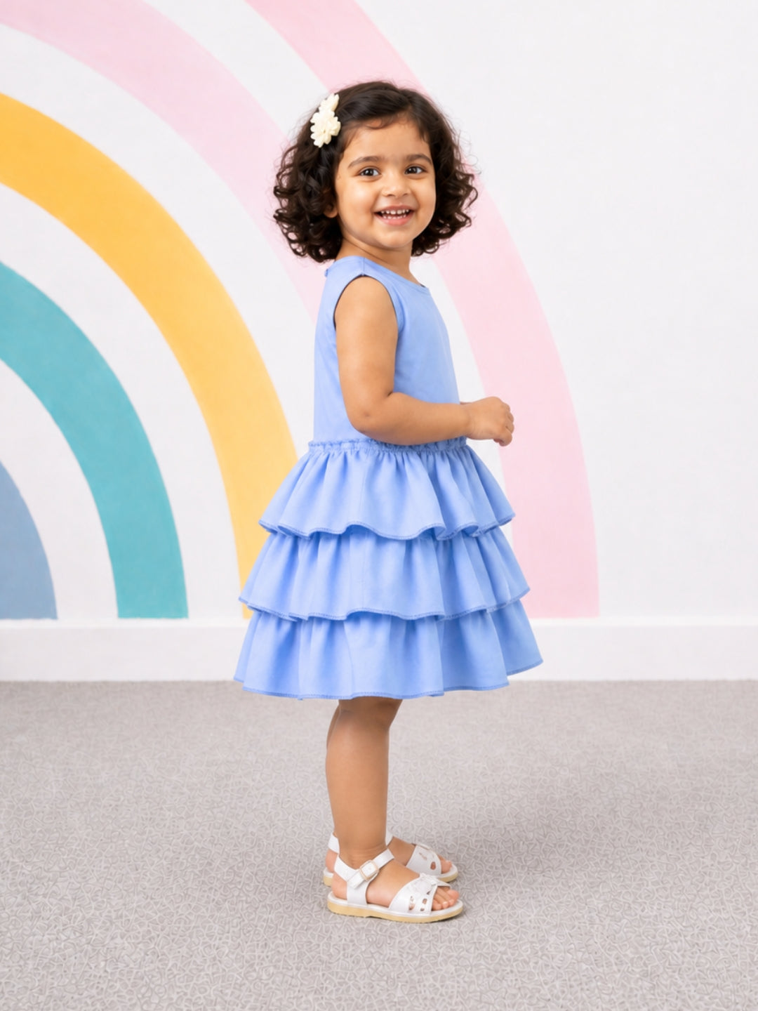Ruffles Pixie Dress - Baby Blue