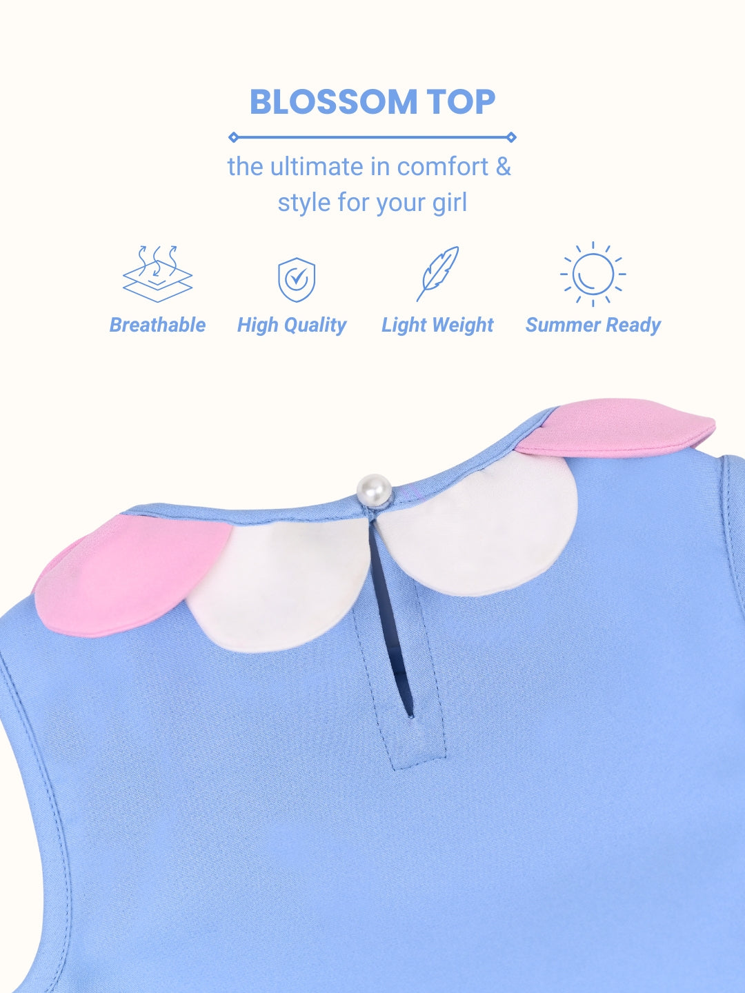 Flower Blossom Top - Baby Blue